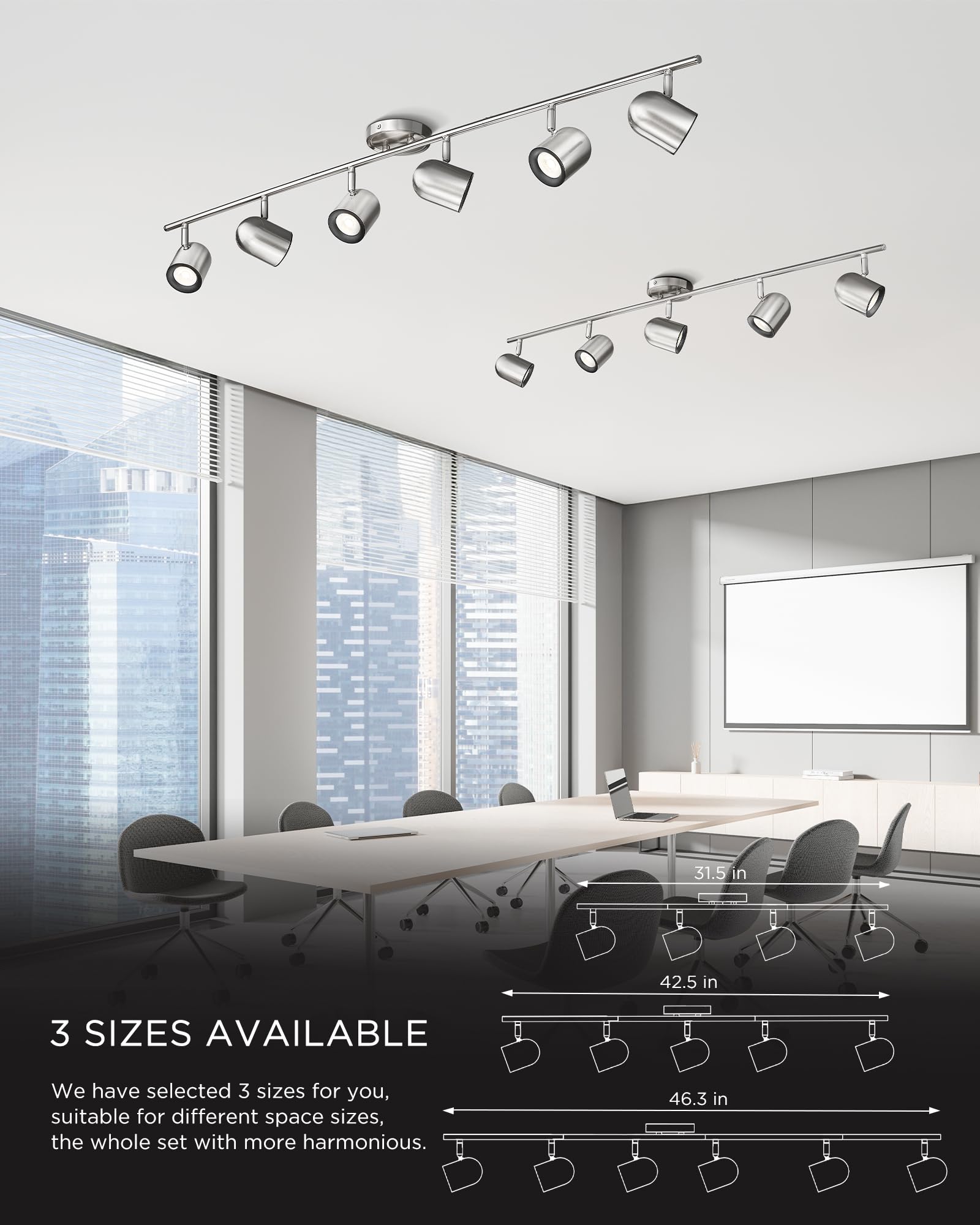 Femila Modern Track Lighting Fixtures Ceiling  46.3 Led Track Lighting  3000K Bulbs Included  4Fs78Tl-6 Bn