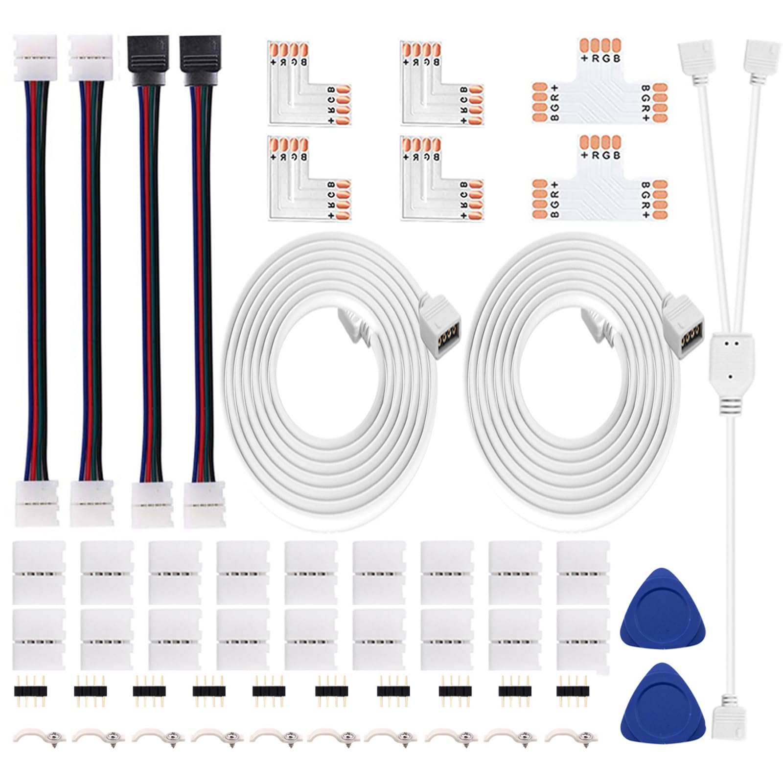 iCreating LED Strip Connectors Kit - 4 Pin, L Shape & Jumper Connectors for 5050 LED Light Strips