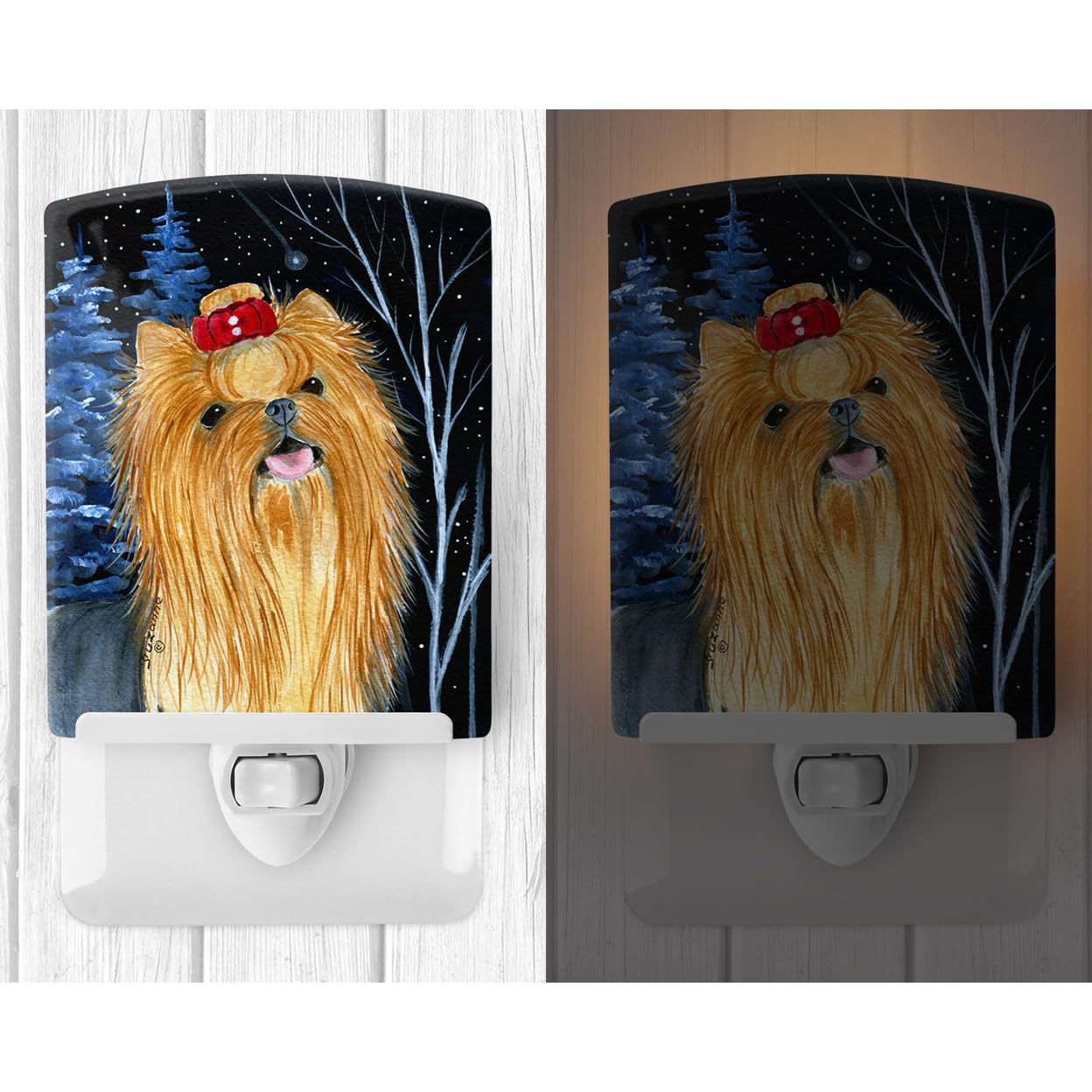 Carolines Treasures Night Light, Ceramic, 6x4x3in, Multicolor, Model SS8413CNL, UL-Certified for Bedroom, Bathroom, Nursery, Kitchen
