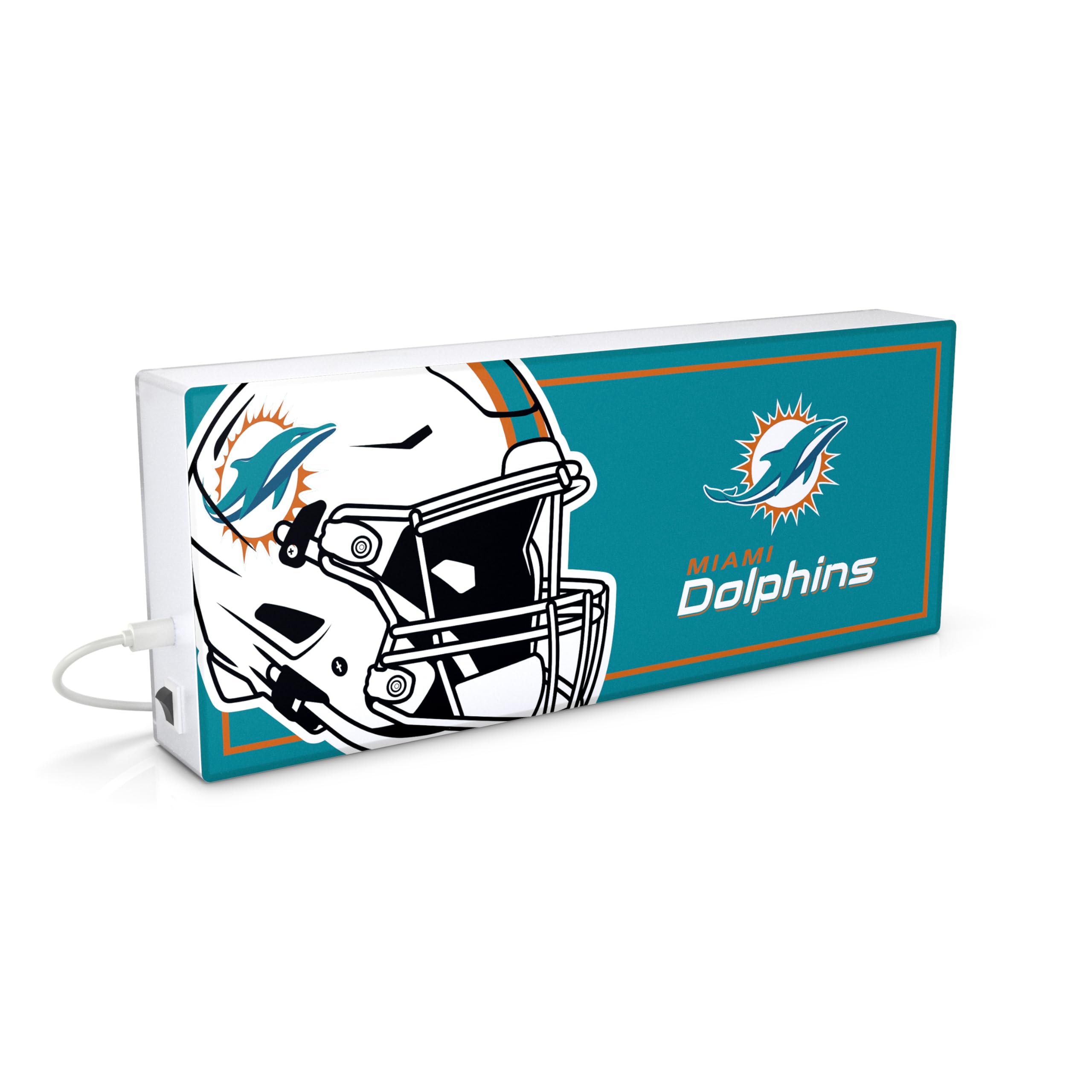 SOAR NFL LED Ambience Light Box: Elevate Your Space with Officially Licensed Wall D  cor, Miami Dolphins