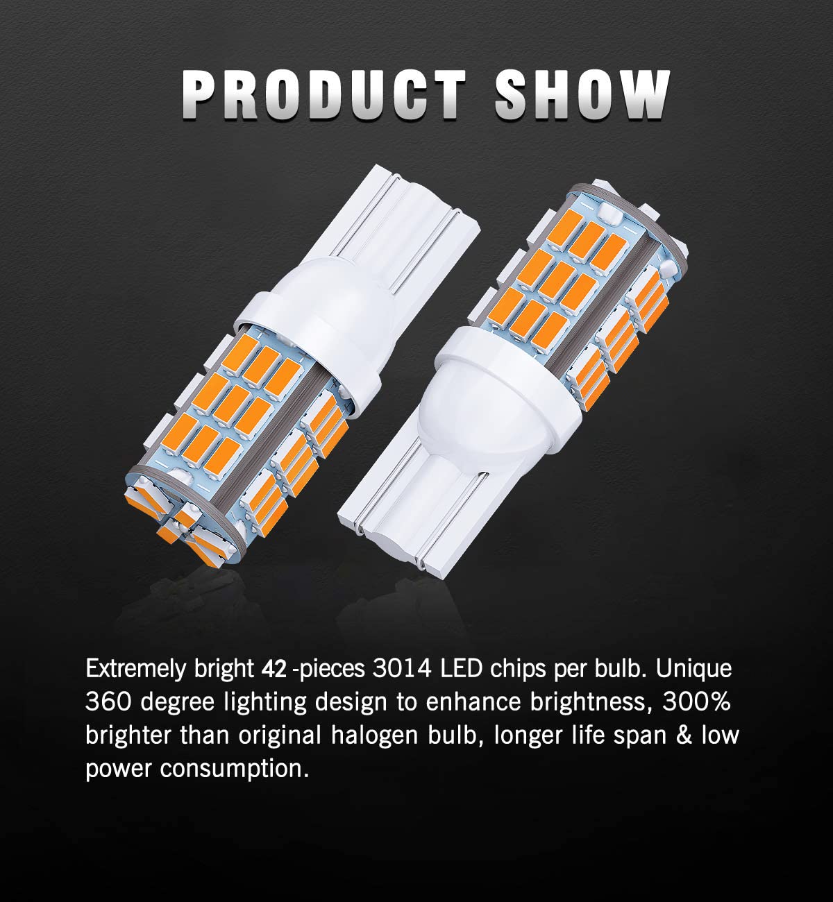 Antline T10 921 194 168 Led Bulbs Warm White 20-Packs, Super Bright 3014 42-Smd Led Replacement 12 Volt Rv Camper Trailer Boat Trunk Interior Dome Map License Lights, Backup Reverse Lights