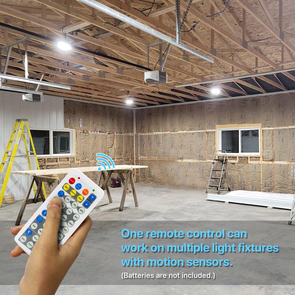 Hyperlite 150W Smart High Bay Led Shop Lights 4Pack, 140Lm/W 5000K Led High Bay Lights With 1Pack Remote Control & 4Pack Motion