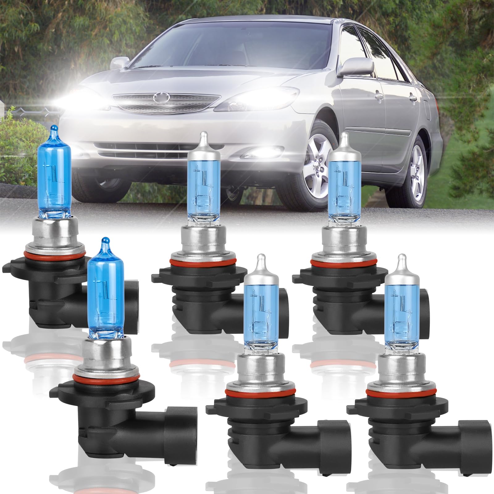 XRDHJI Fit for Toyota Camry 2002 2003 2004 2005 2006 High Performance Halogen Headlight Bulbs,9005 High Beam + 9006 Low Beam + 9