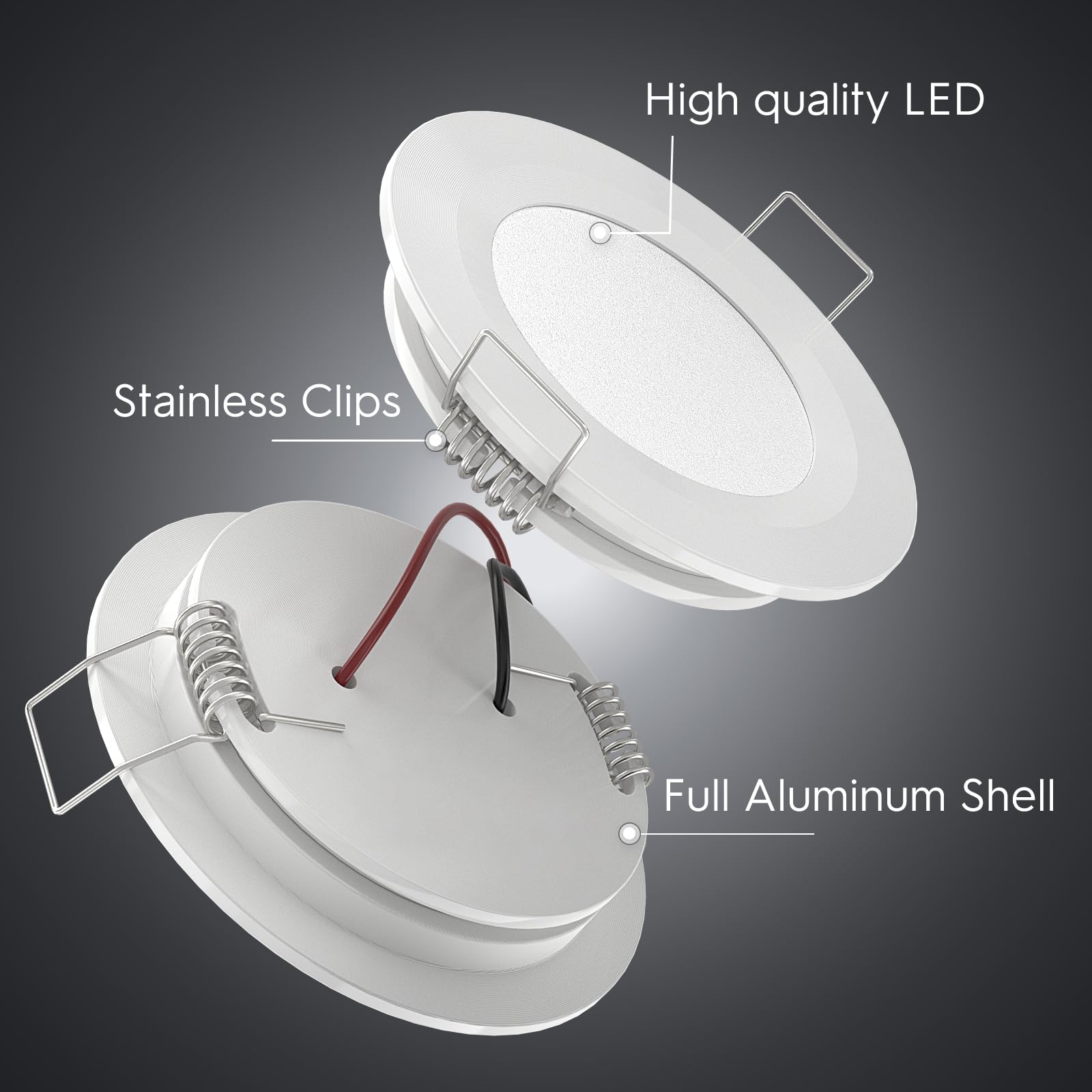 Acegoo Rv Recessed Ceiling Light 2-3/4” Full Aluminum 12V Dimmable Led Puck Light For Campervan Truck Caravan Boat Roof Under Cabinet Lighting, Flush Mount Cutout 2-1/4&quot; (White,Warm White) 4 Pack
