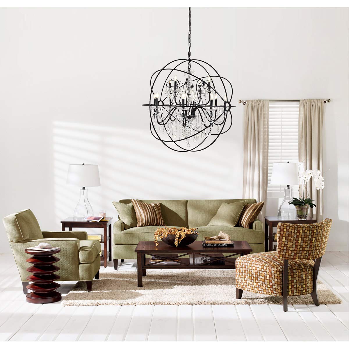 Living District Cordelia 12-Light Transitional Metal Pendant in Black