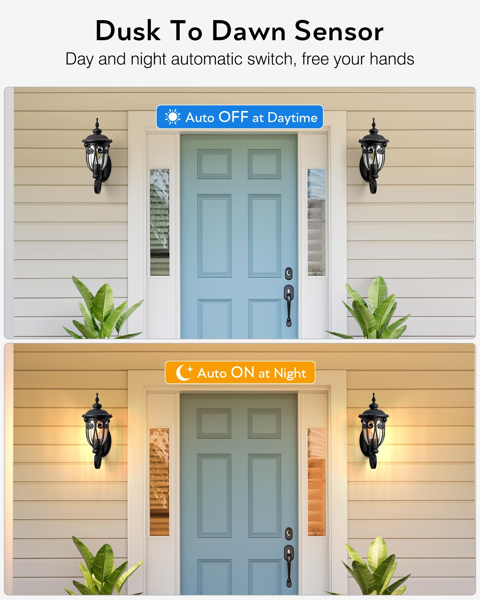 Vianis Dusk To Dawn Outdoor Lighting  Black Retro Porch Lights Outdoor Lanterns  Outdoor Light Fixture With Bubble Glass For Porch  Garden  Doorway  Waterproof And Anti-Rust