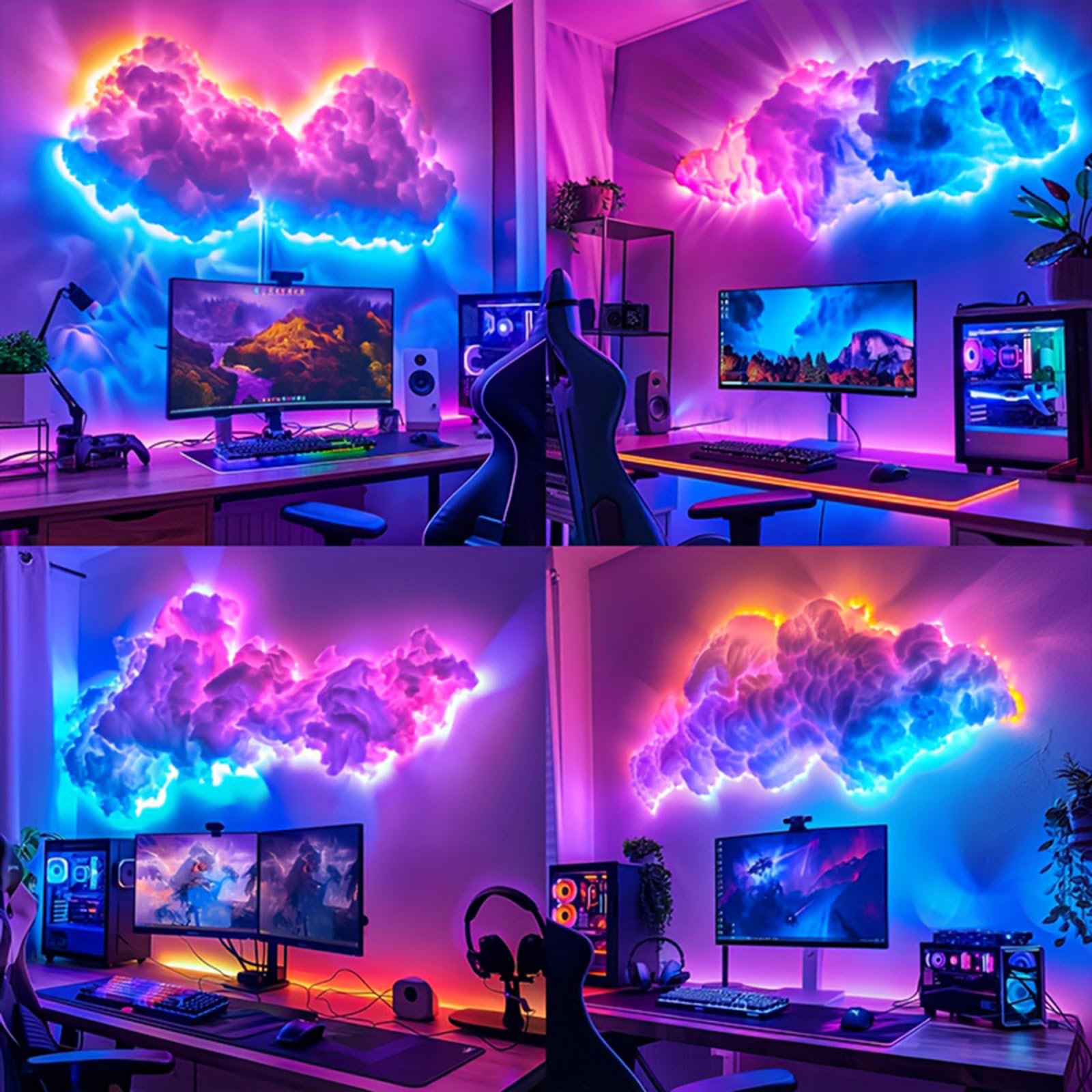 Cloud Light Multicolor Lightning Changing, 3D Thundercloud Led Light Cotton Lightning Cloud Colorful Atmosphere Night Light, Diy