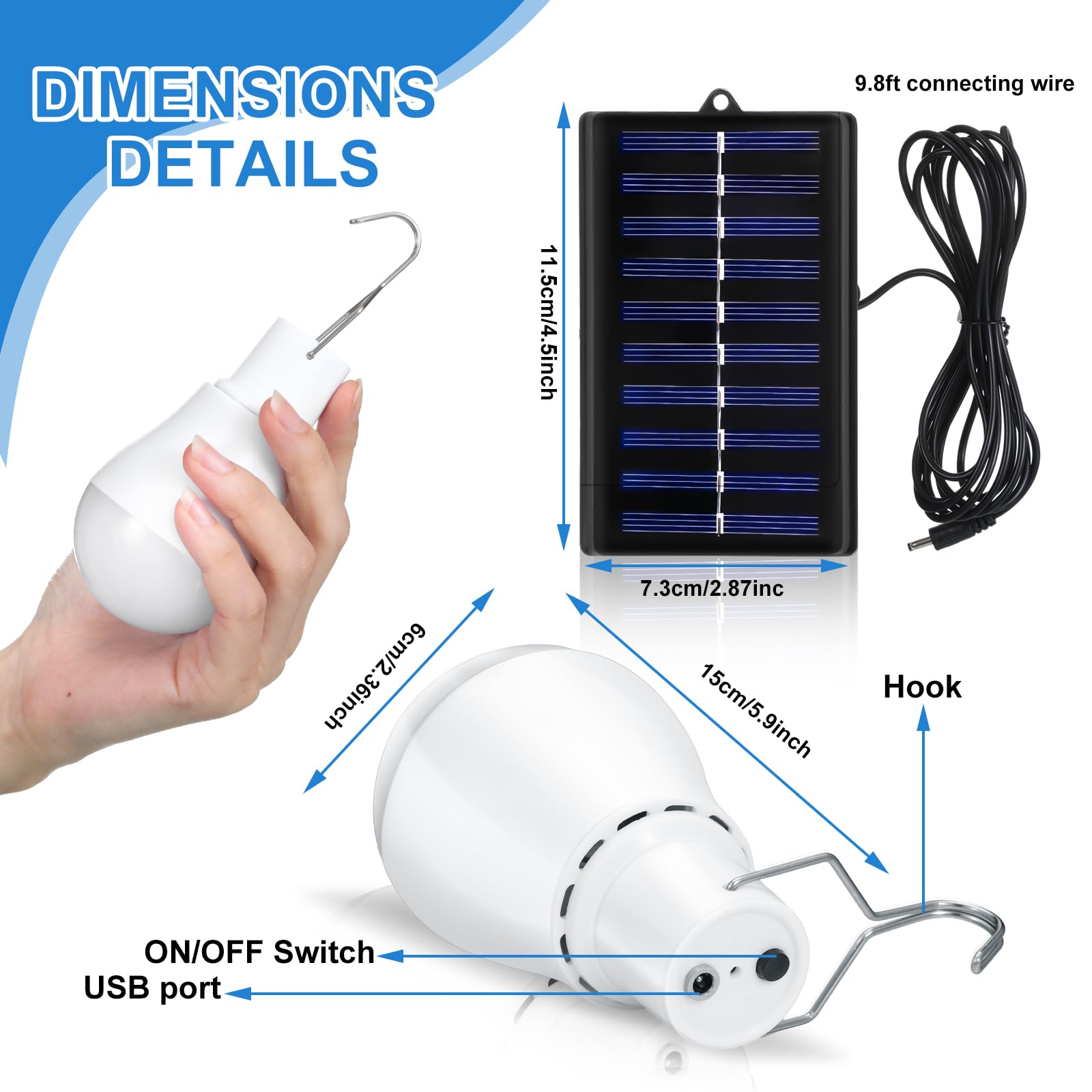 Vihose 8 Pcs Solar Powered Led Bulbs - Portable, Waterproof, Emergency Light For Indoor/Outdoor, Shed, Camping, Fishing, Chicken
