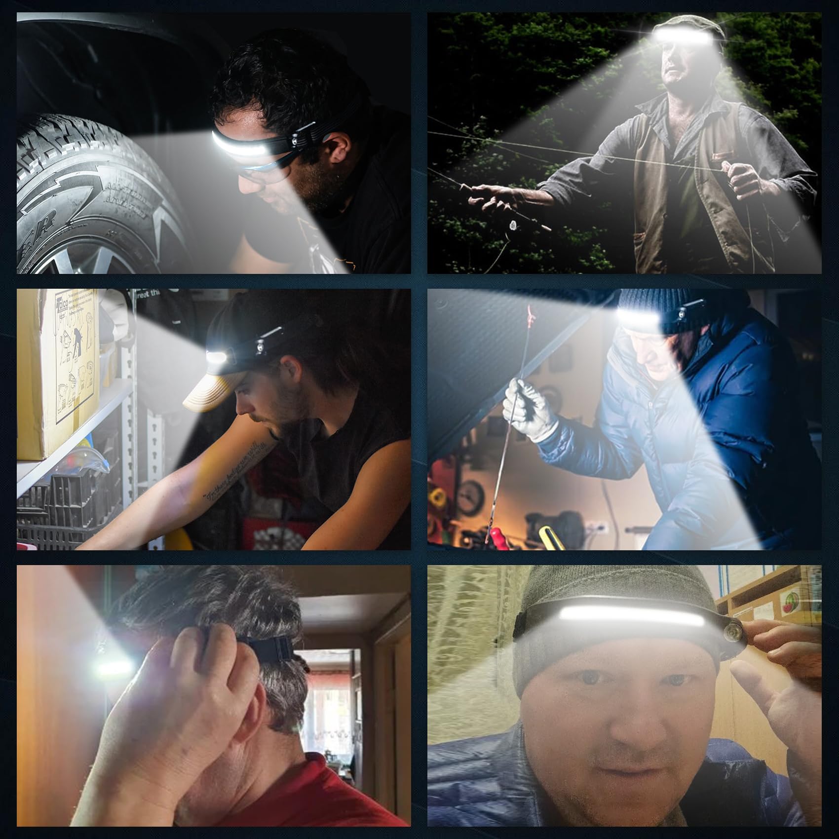 Axrunze Headlamp Rechargeable 8 Pack, Led Headlight Flashlight Super Bright With 230 Wide Beam, Motion Sensor, 5 Modes Waterproo