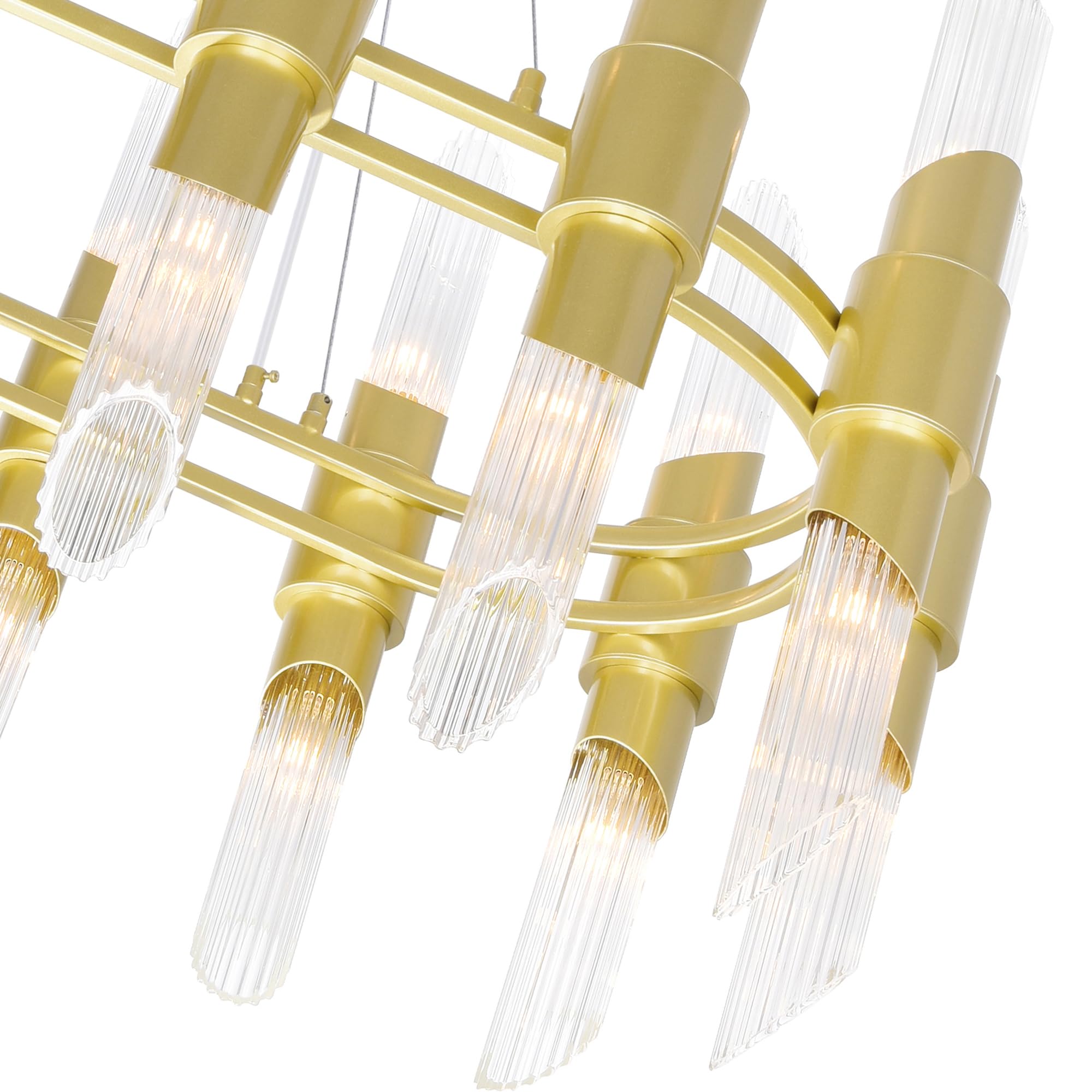 Cwi Lighting Croissant 28-Light Gold Metal Chandelier - Contemporary Design