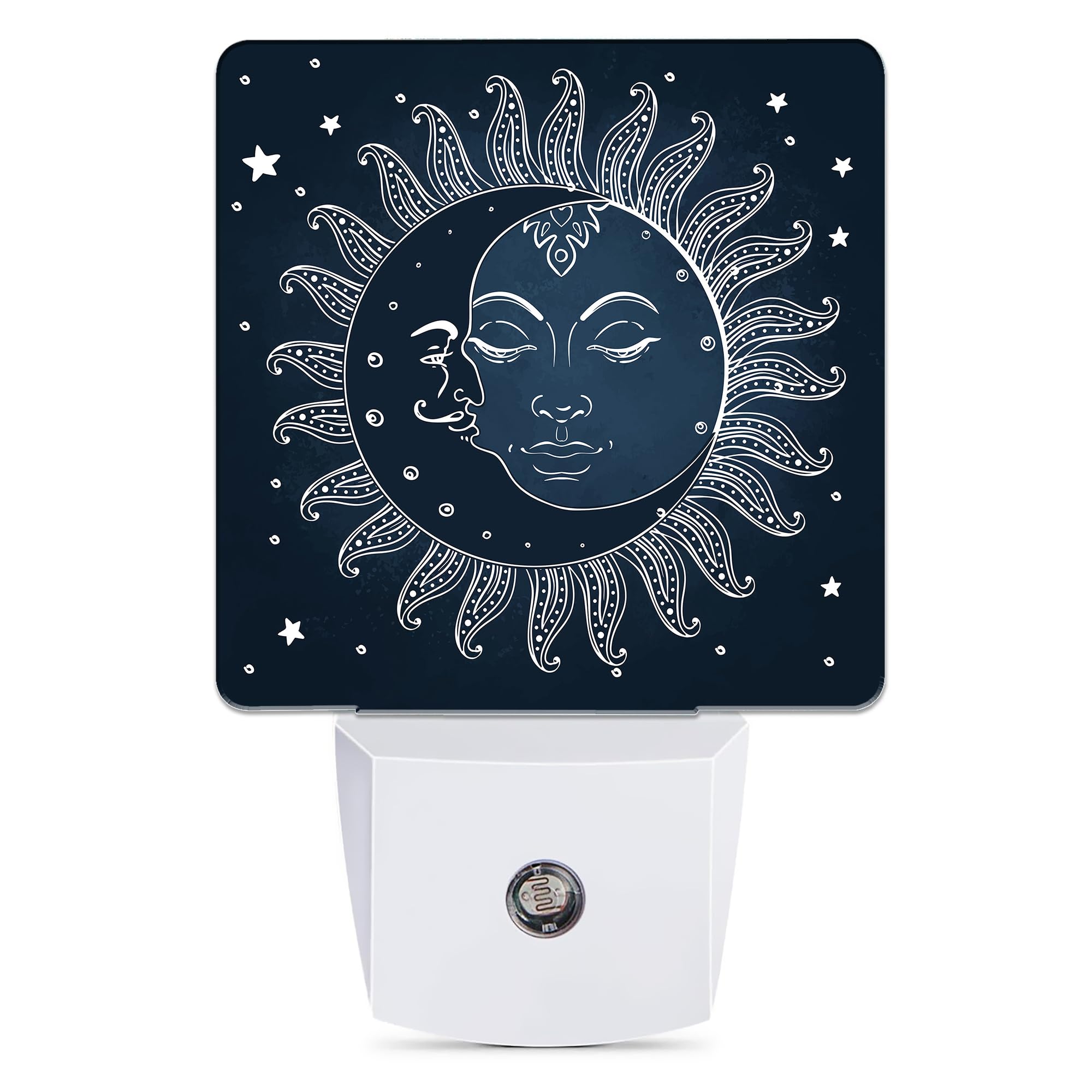 Jopowide Vintage Sun Moon Night Light, Dusk to Dawn Smart Sensor Nightlight for Bedroom Bathroom Kitchen Hallway Stairs Hallway,