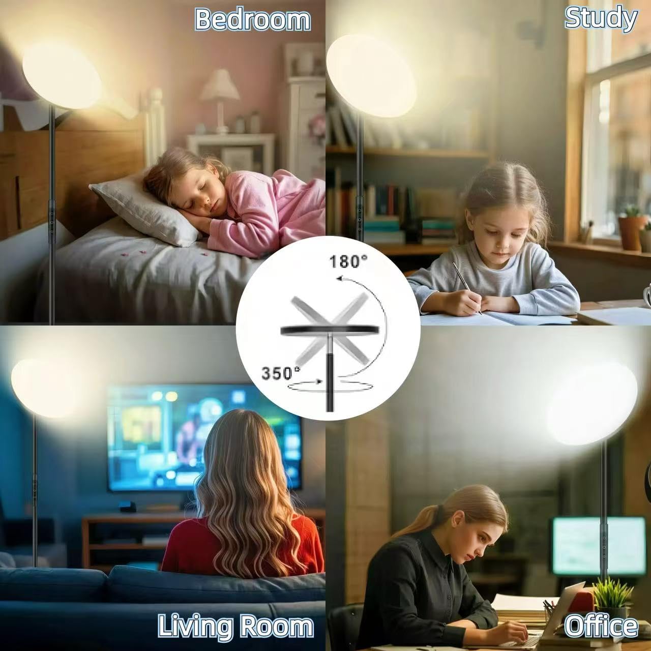 Floor Lamps For Living Room, 36W/3600Lm Super Bright Standing Lamp With Remote & Touch Control, Stepless Dimming & 2700K-6500K C