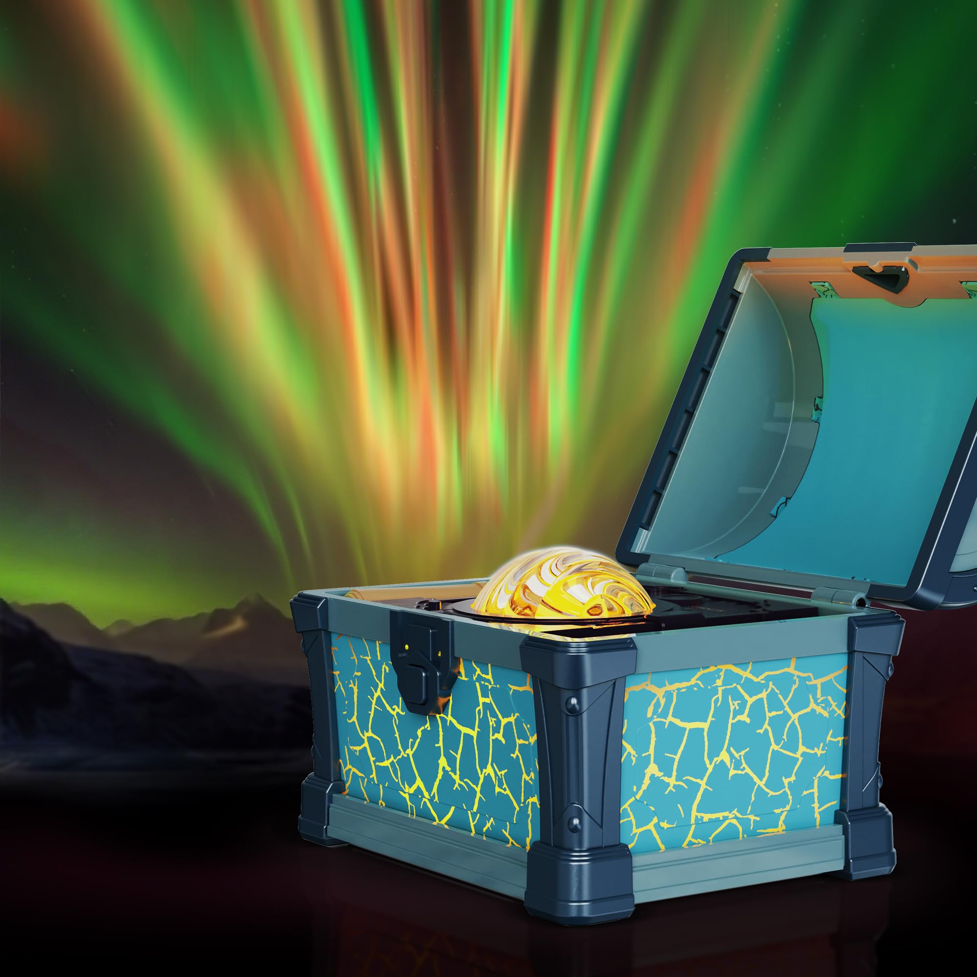 L LOHAS LED Treasure Projector Night Light, Galaxy & Northern Lights Effect with 8 Colors, Cool Pirate Nightlight with Timer & R