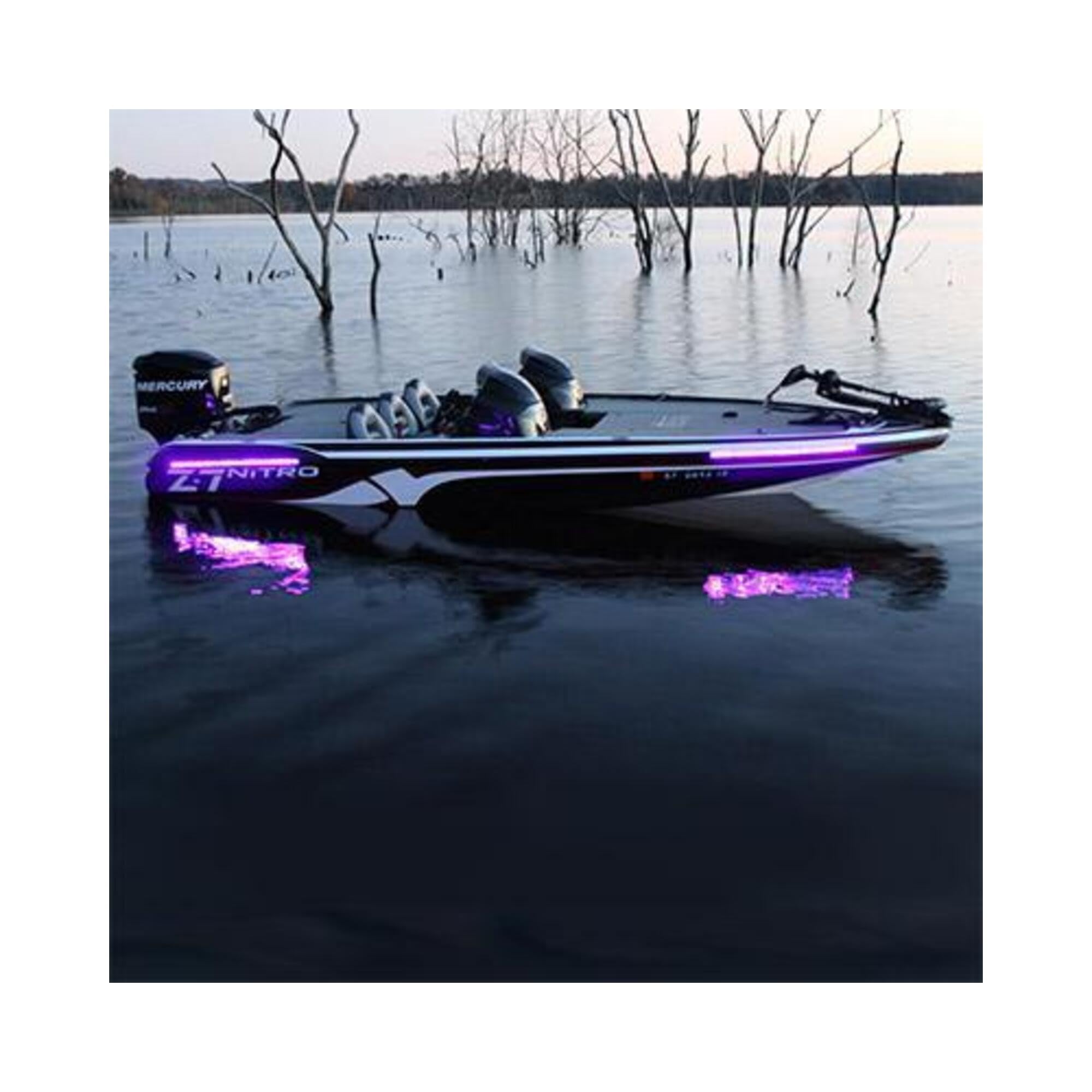 T-H MARINE BLUEWATERLED High Output UV Blacklight Kit | Waterproof Super Bright UV Boat Lighting System | Two 40&quot; LEDs, Rocker Switch, Installation Accessories