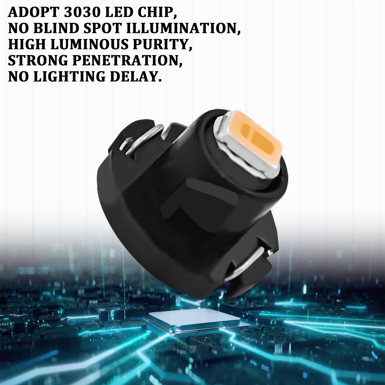 SamWinGear 10PCS T4.2 LED Bulb Car Interior Lights, T4 Bulbs Dash Light 12V IP65 3030 SMD Chip Instrument Desk Lamp Indicator Li