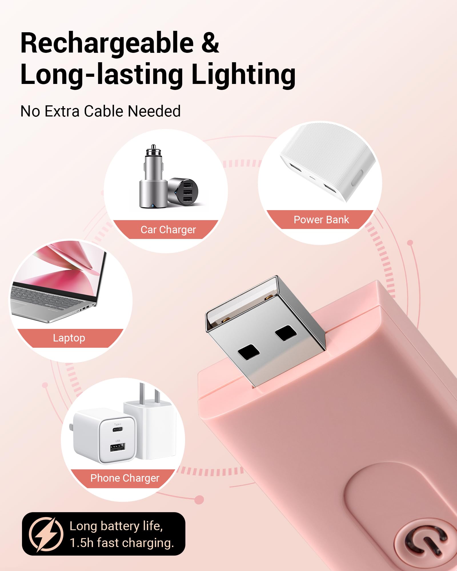 Dewenwils Usb Rechargeable Book Light, Led Clip On Reading Lights For Books In Bed At Night, Portable Bookmark Lamps, Warm White