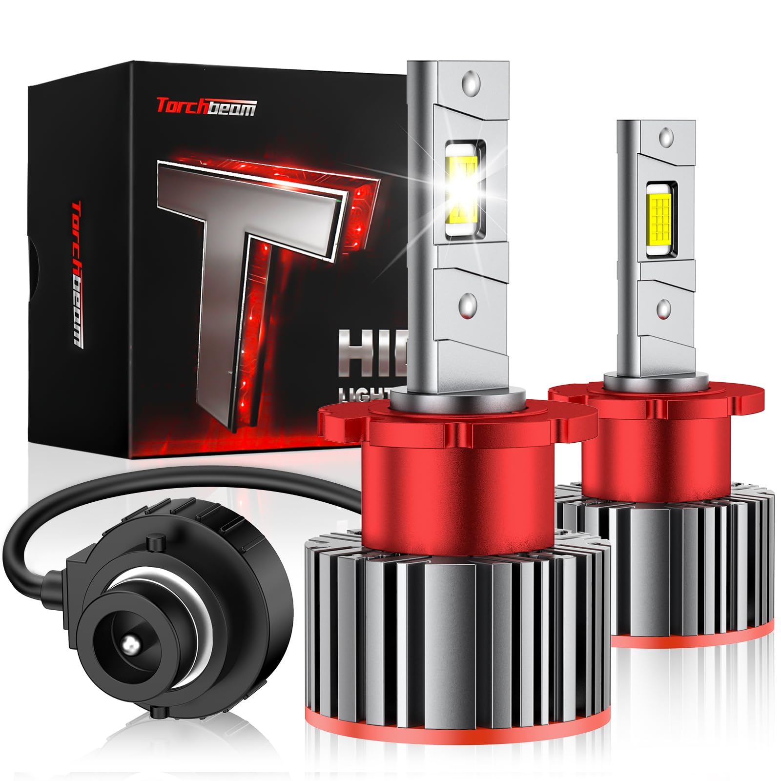 Torchbeam D2S D2R HID Bulbs, 28000LM 6000K Cool White, 45W Xenon, Pack of 2