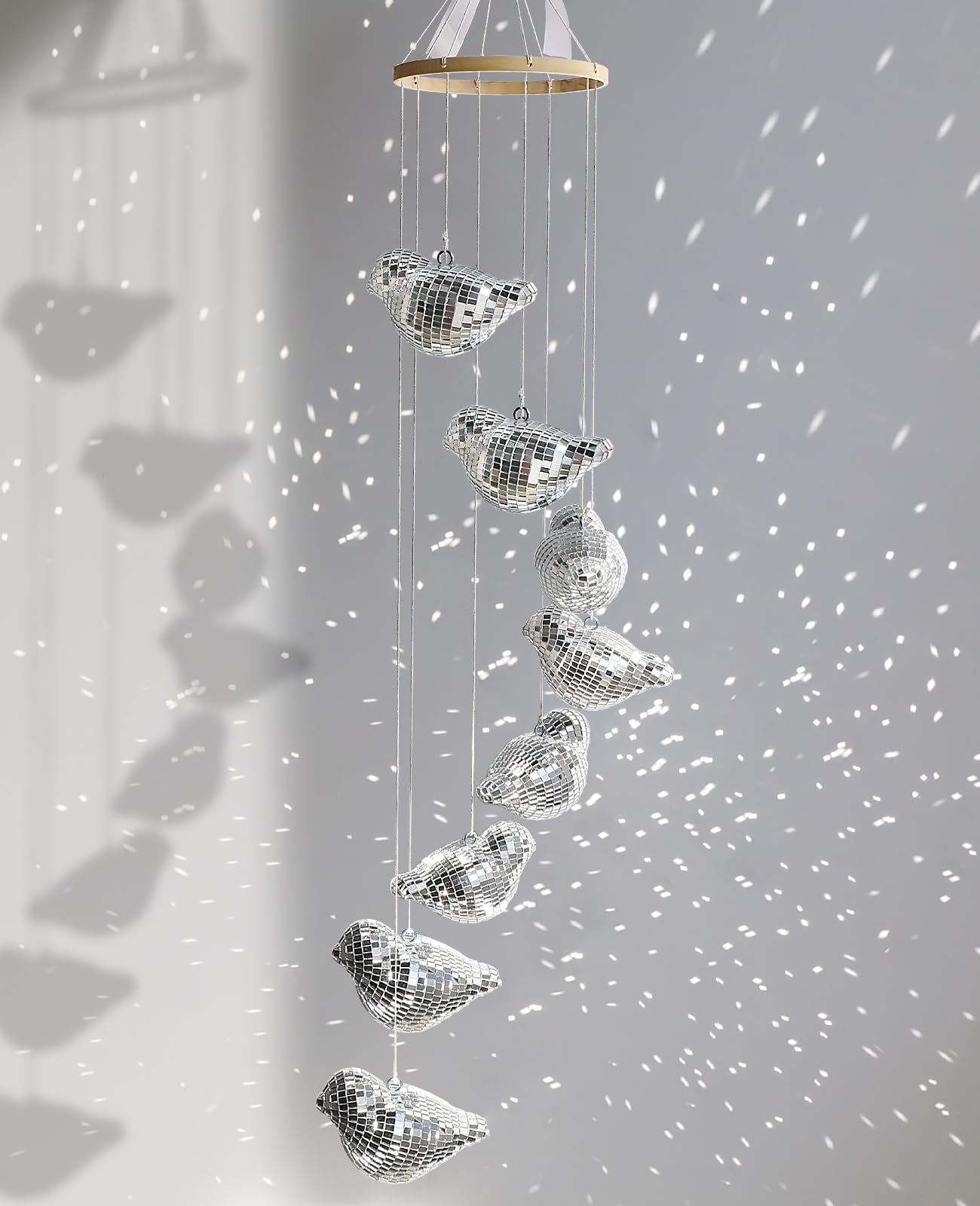 AceList Hanging Disco Ball Decor Heart-Shaped Sun Catcher  35 Inch Handmade Light Reflecting Hanging Decor for Window  Indoor Room  Home Decor - Unique Sparkle Home Accent & Gift
