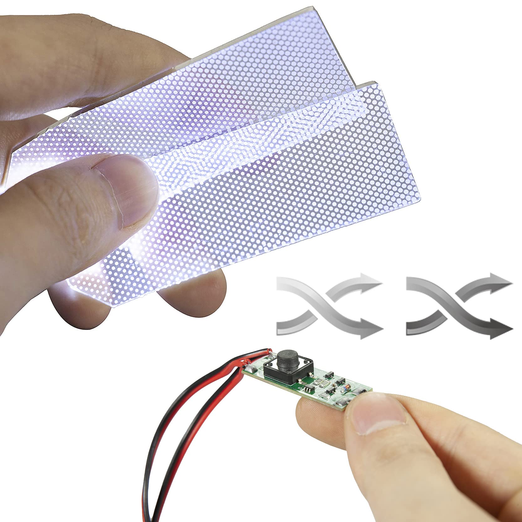 mlnyitus Flexible Helmet Batman LED Light Cosplay DIY Kit, Extra Large, Iron, White 3 Model