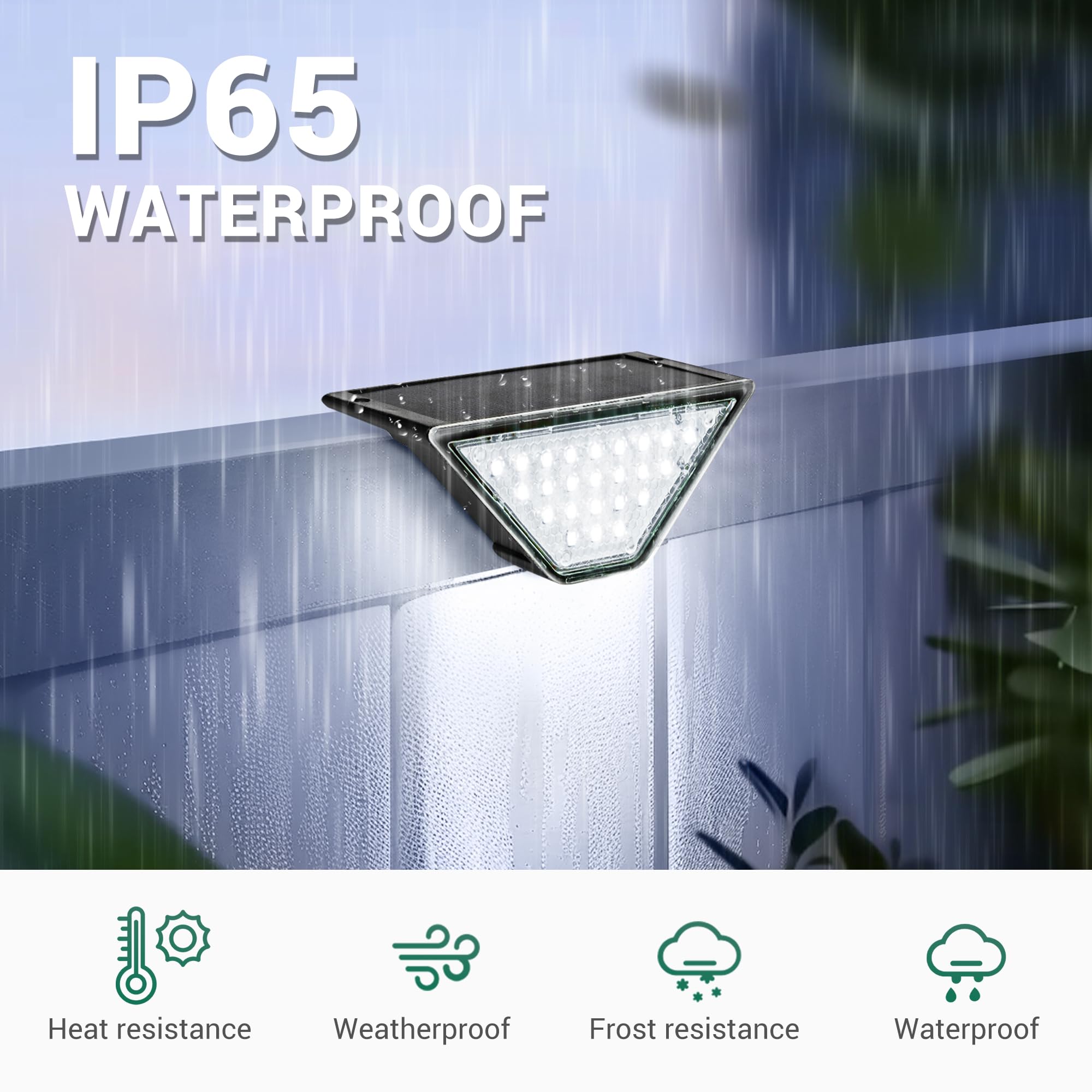 PATIOWIN Solar Step Lights, Waterproof IP65, 24 LEDs, 6 Pack, Cold White, Model 9084