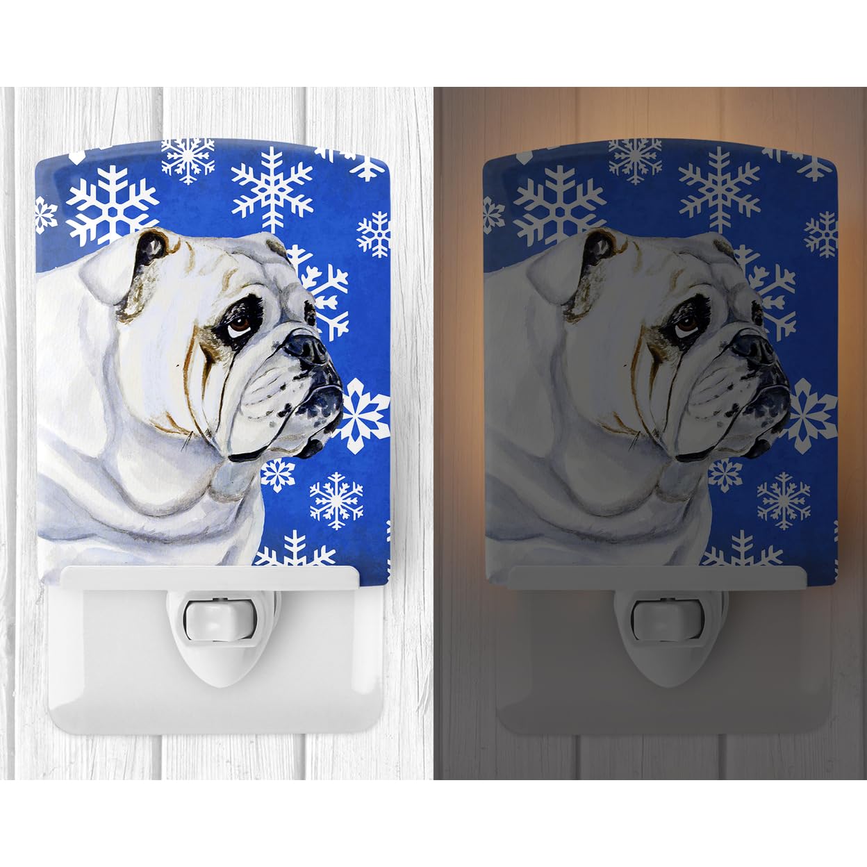 Carolines Treasures Night Light, Ceramic Bulldog English Design, 6x4x3 inches, Multicolor, Model LH9274CNL