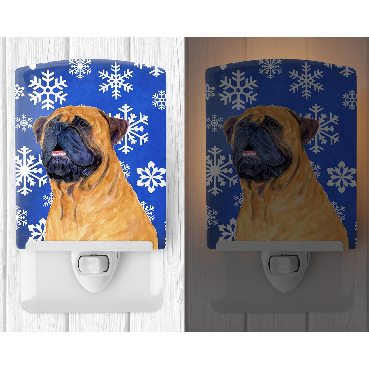 Carolines Treasures Ceramic Night Light, Mastiff Design, UL-Certified, 6x4x3 inches, Multicolor, Model SS4658CNL