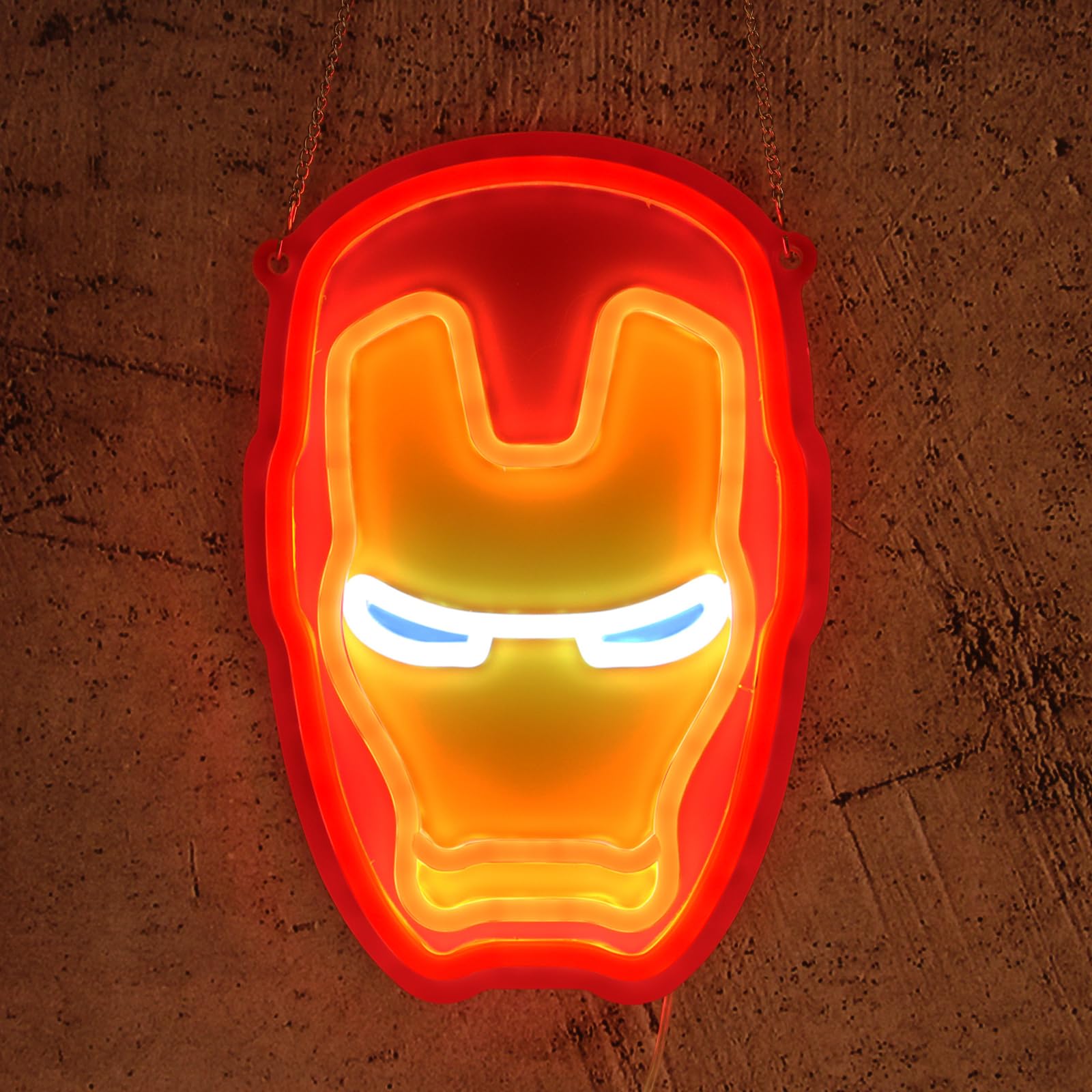 FRIFUN Gaming Neon Sign - Iron-Man LED Wall Decor, 12.2in x 8.3in, Acrylic for Bedroom & Man Cave, Model 001