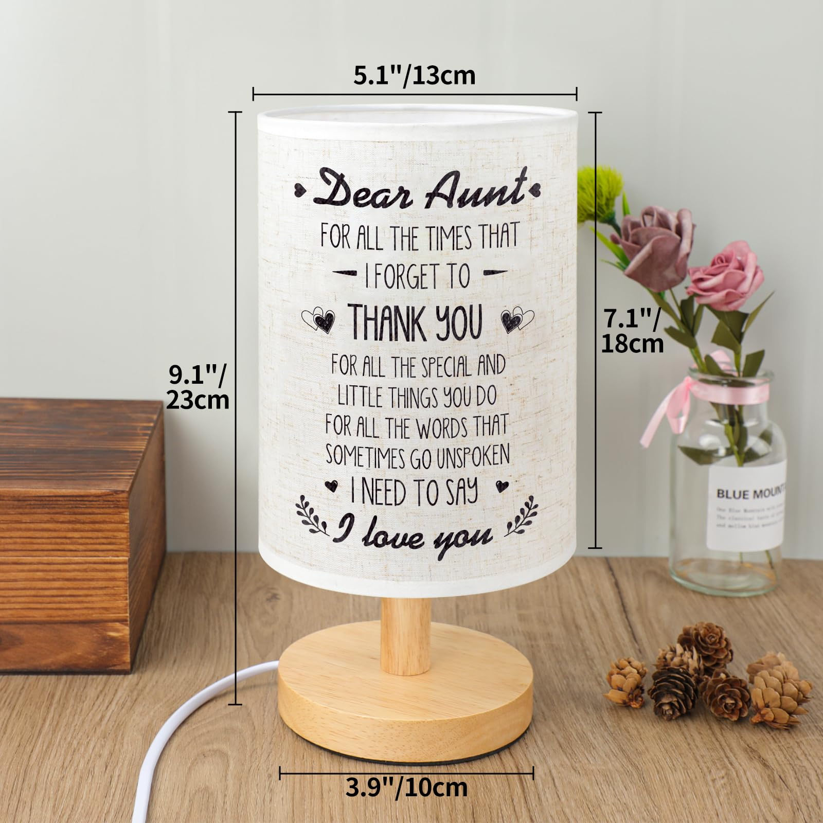 Souhoney Aunt Birthday Gifts From Niece, Desk Lamp Home Decor Long Distance Aunt Gifts From Niece Nephew, Aunt Birthday Gifts, M