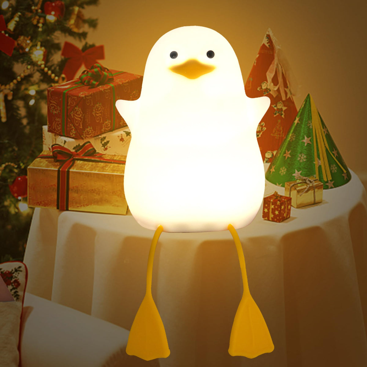 Hinittey Duck Night Light, Silicone Duck Lamp, Cute Bedside Duck Goose Funny Nightlight With Dimmer And Timer For Room Decor, Du