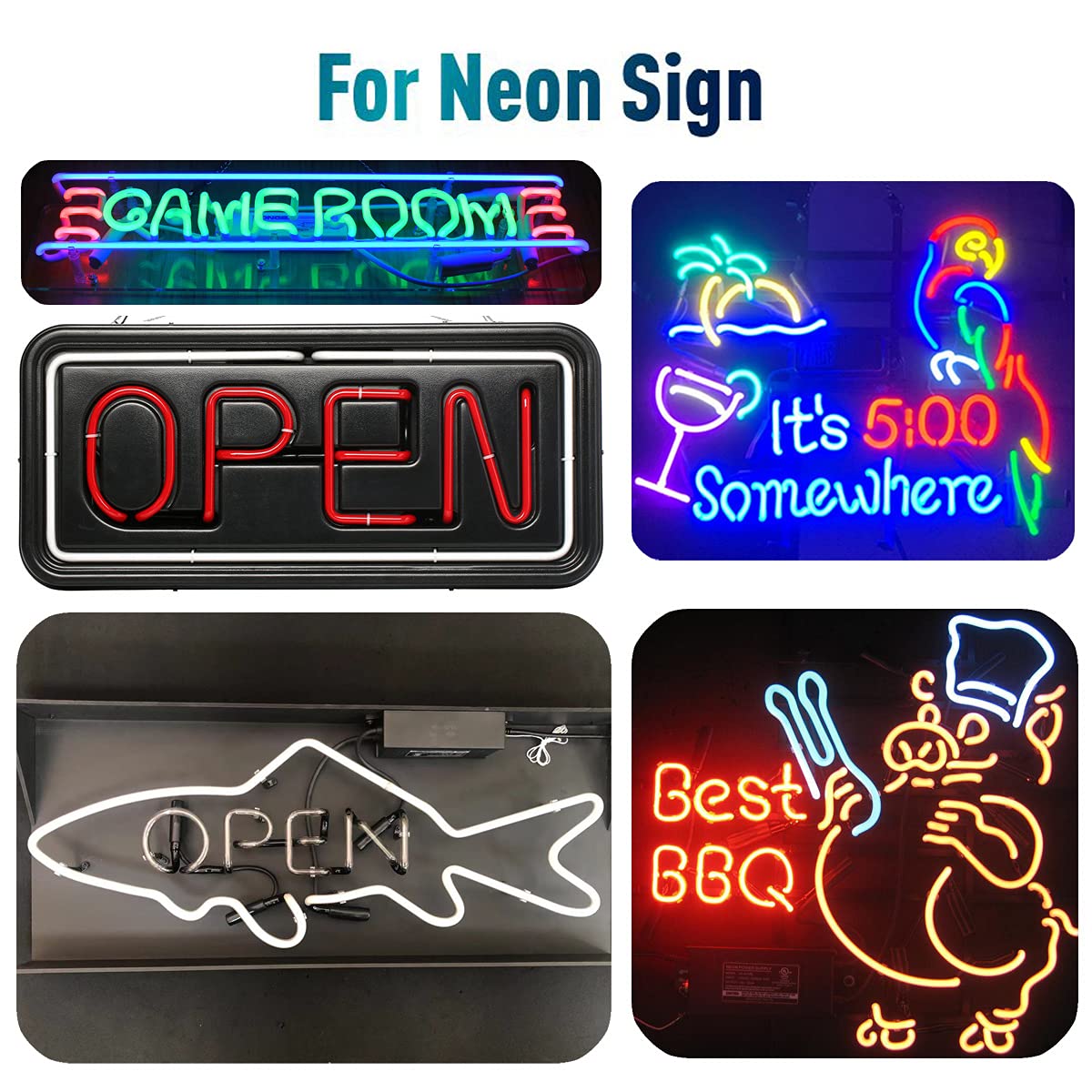 ZODZ Neon Signs Transformer Machine - 120V Power Supply for Glass Neon Sign, Blue, 6.53"x2.62"x2.15", Model HB-11010