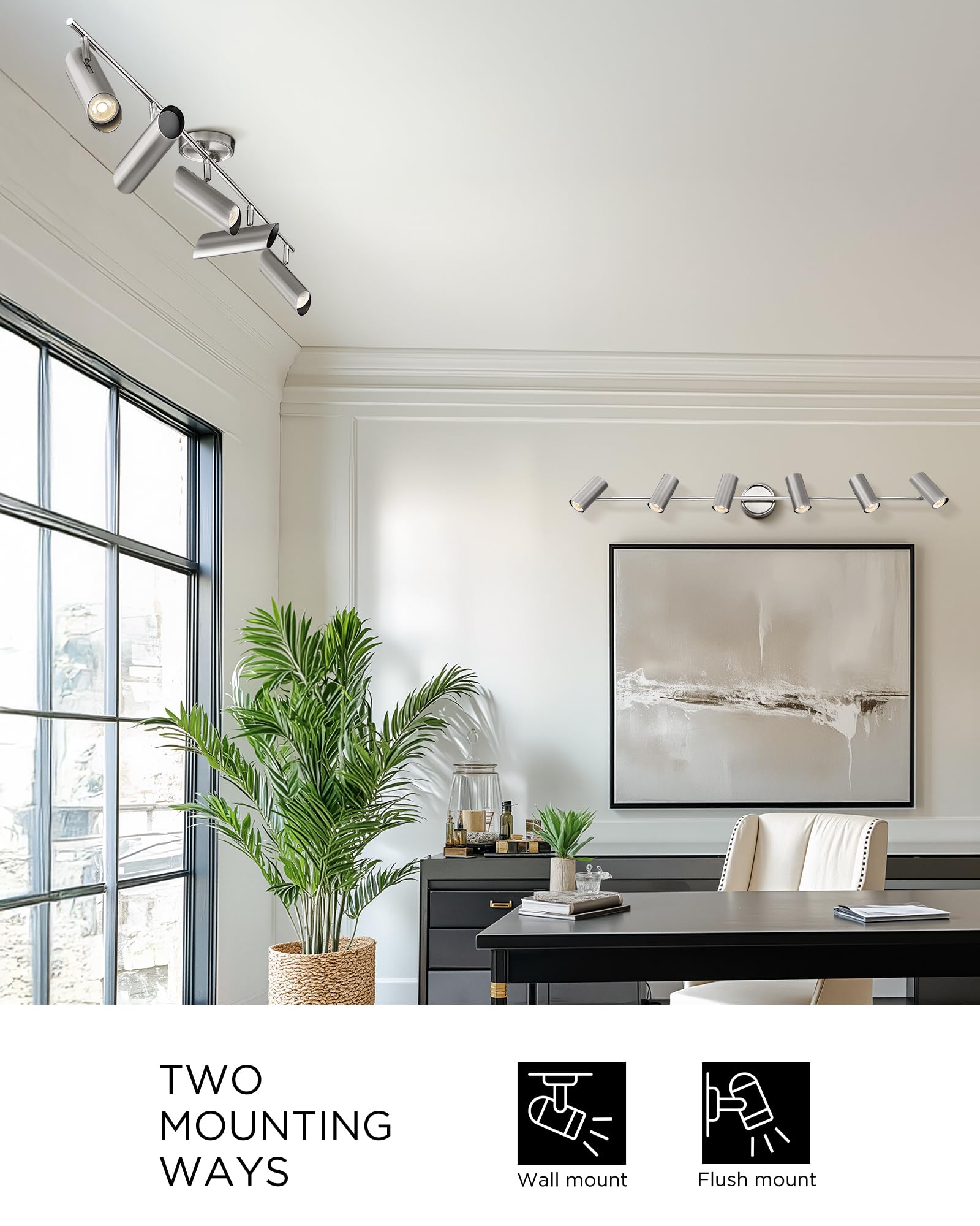 Femila 50 Led Track Lighting  3000K Led Bulbs Included  Kitchen Track Lighting Fixtures Ceiling  4Fs79Tl-6 Bn