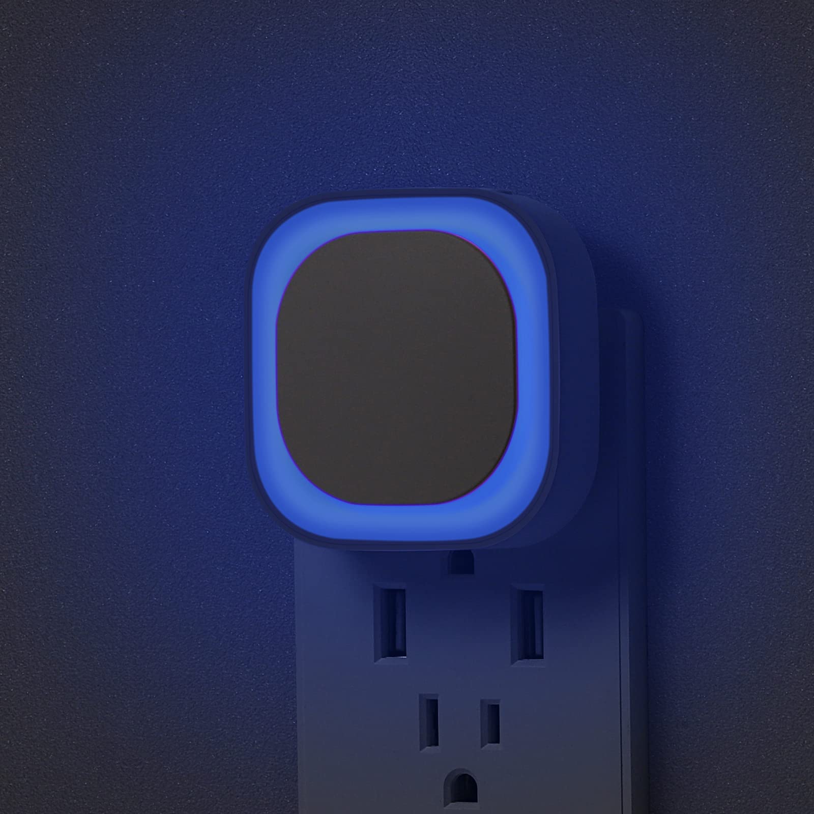 YUNLEX 6 Pack Plug in Dimmable Night Light, Soft Night Light, Auto Dusk to Dawn Sensor, Azure LED Wall Night Light, Square Night