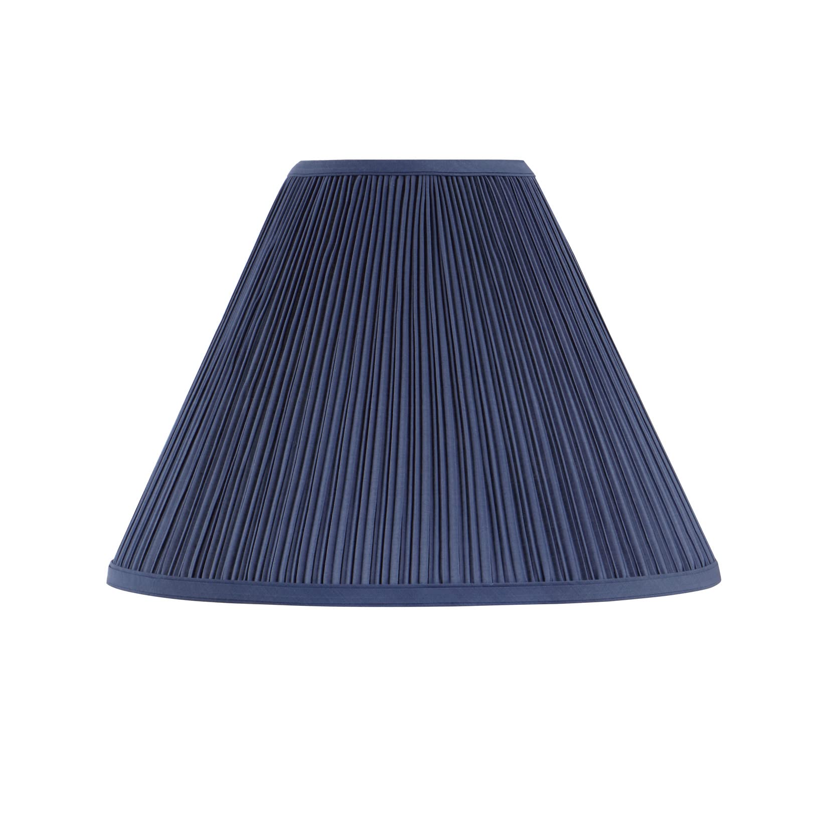 Aspen Creative 33170, Mushroom Pleated Traditional Dark Blue Spider Lamp Shade, 6-1/2 Top x 15 Bottom x 11 Slant