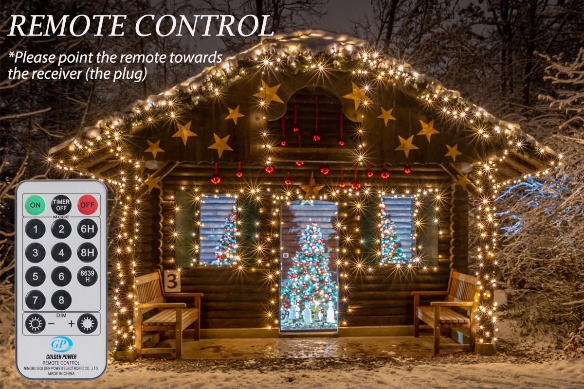 Solhice 300Ft String Lights Outside With Remote, 800 Led Waterproof Extra Long Twinkle String Lights, Plug In Fairy Light For Ou