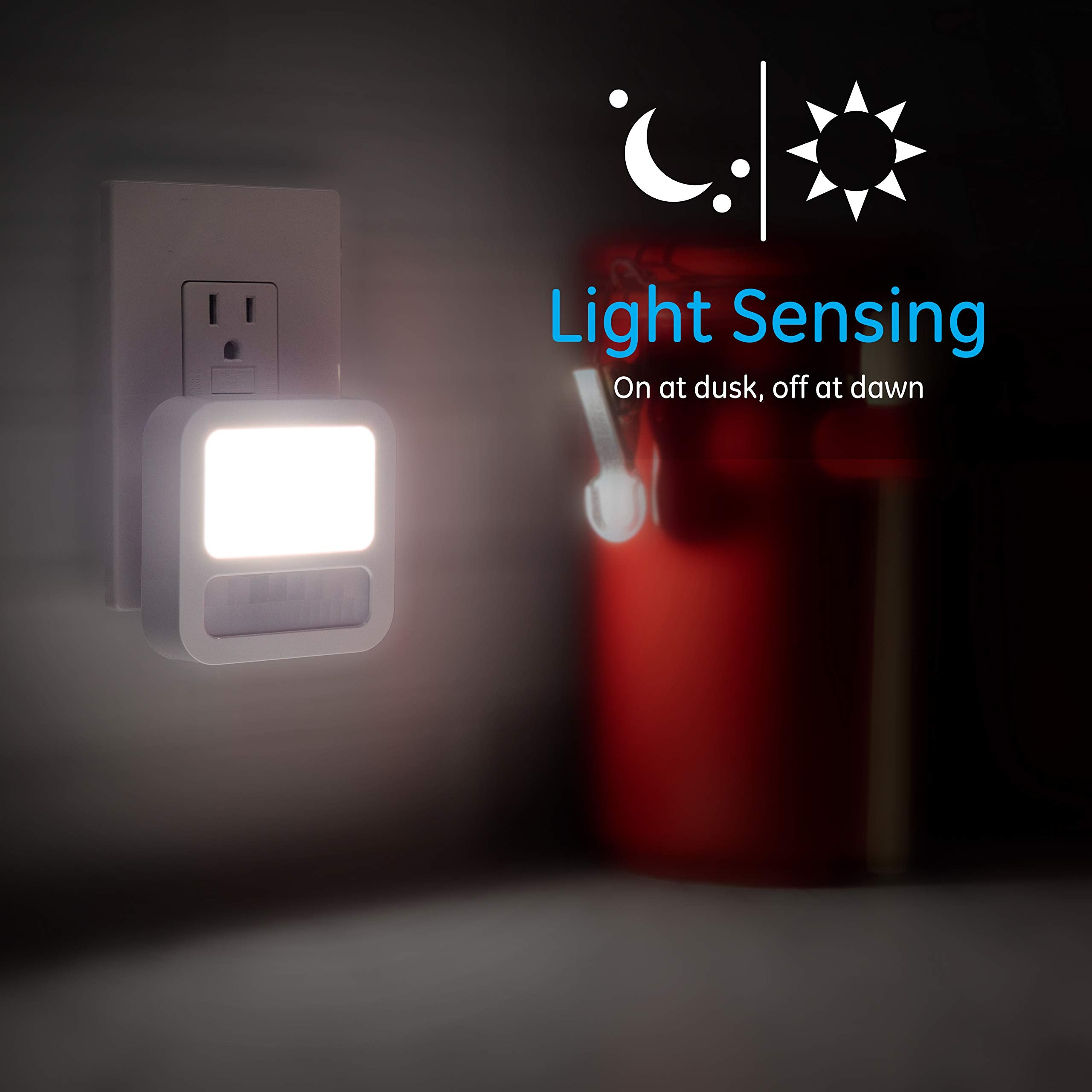 Ge 46439 Led Motion Sensor Night Lights, 2 Pack, White 20 Lumens, 2 Count