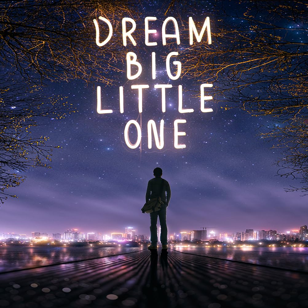 Dream Big Little One Neon Sign  Decorative Neon Lights For KidS Room Play Room Wall Decor Neon Light Sign  Christmas Birthday KidS Gift Thanksgiving Gift(Warm White)