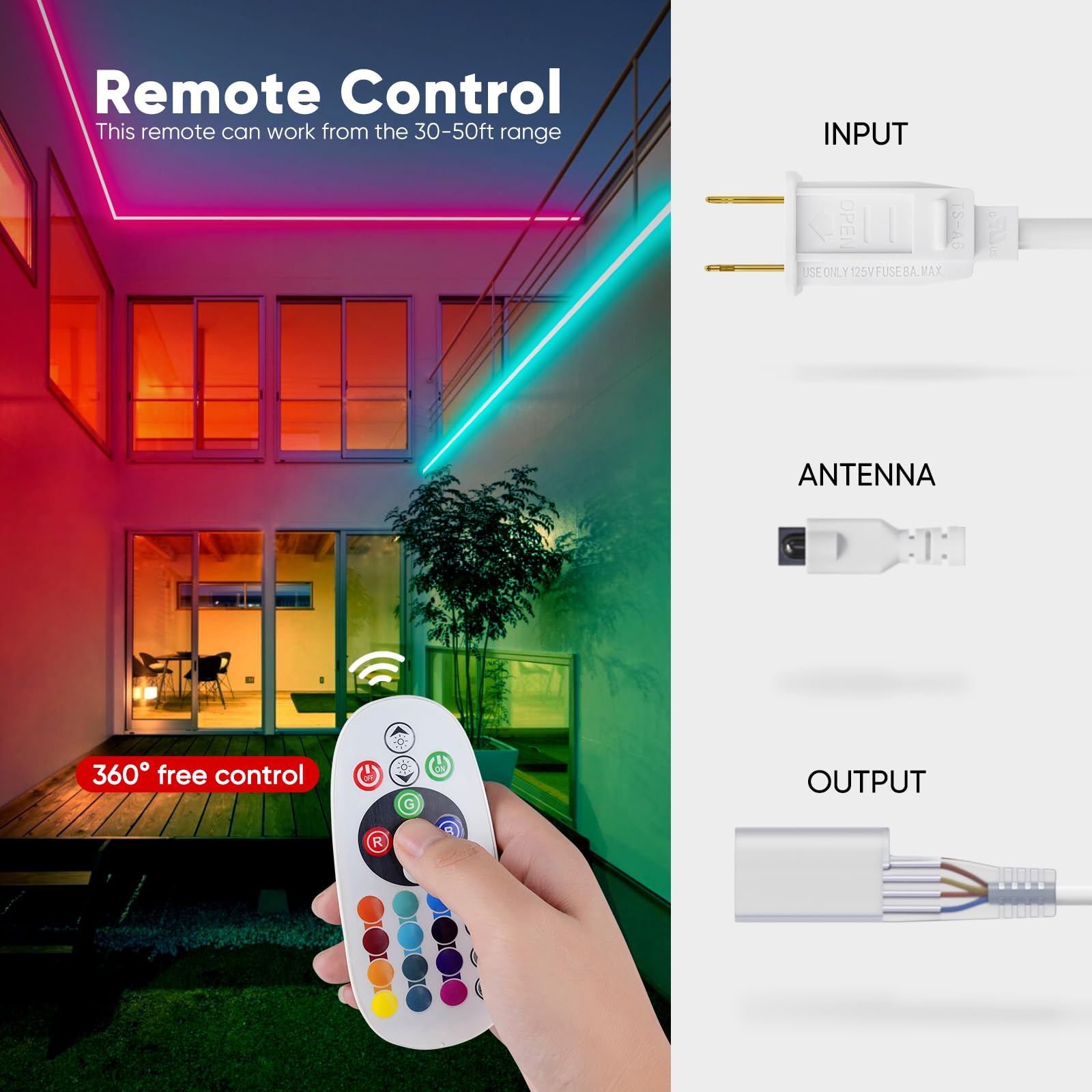 Shine Decor RGB Neon Rope Light Controller with Remote, Multicolor, Metal
