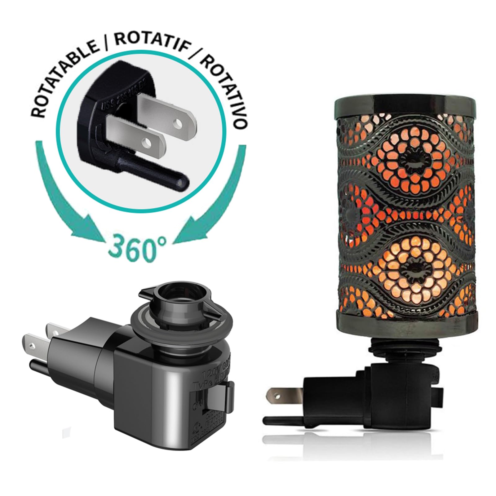 Twdrtdd Plug In Night Light, Adjustable E12 Base Socket With On/Off Switch For Making Decorative Night Lights (Black,1-Pack)