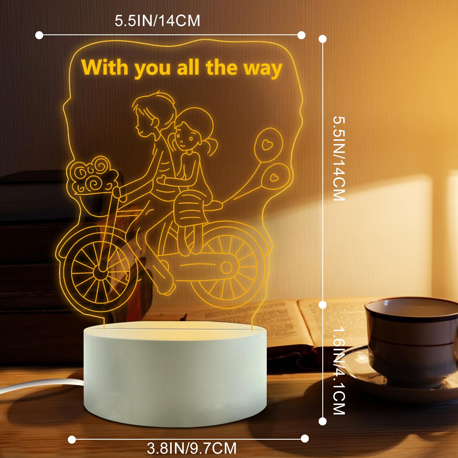 Febdey Romantic Gifts For Girlfriend, 3D Illusion Night Lamp, Girlfriends Birthday Anniversary Valentines Day Gifts For Her From