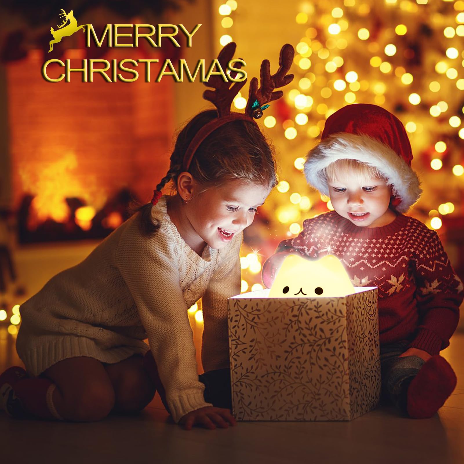 SMOORITA Cat Lamp - Cute Kitty Night Light with Remote Control, Rechargeable for Kids, Model SMOO-V1, Perfect Christmas Gift