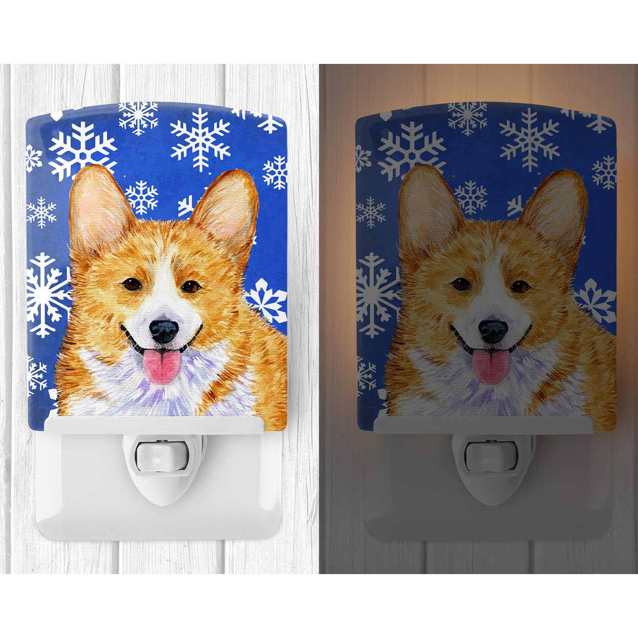 Carolines Treasures Corgi Night Light, Ceramic, UL-Certified, 6x4x3in, Multicolor, Model SS4624CNL