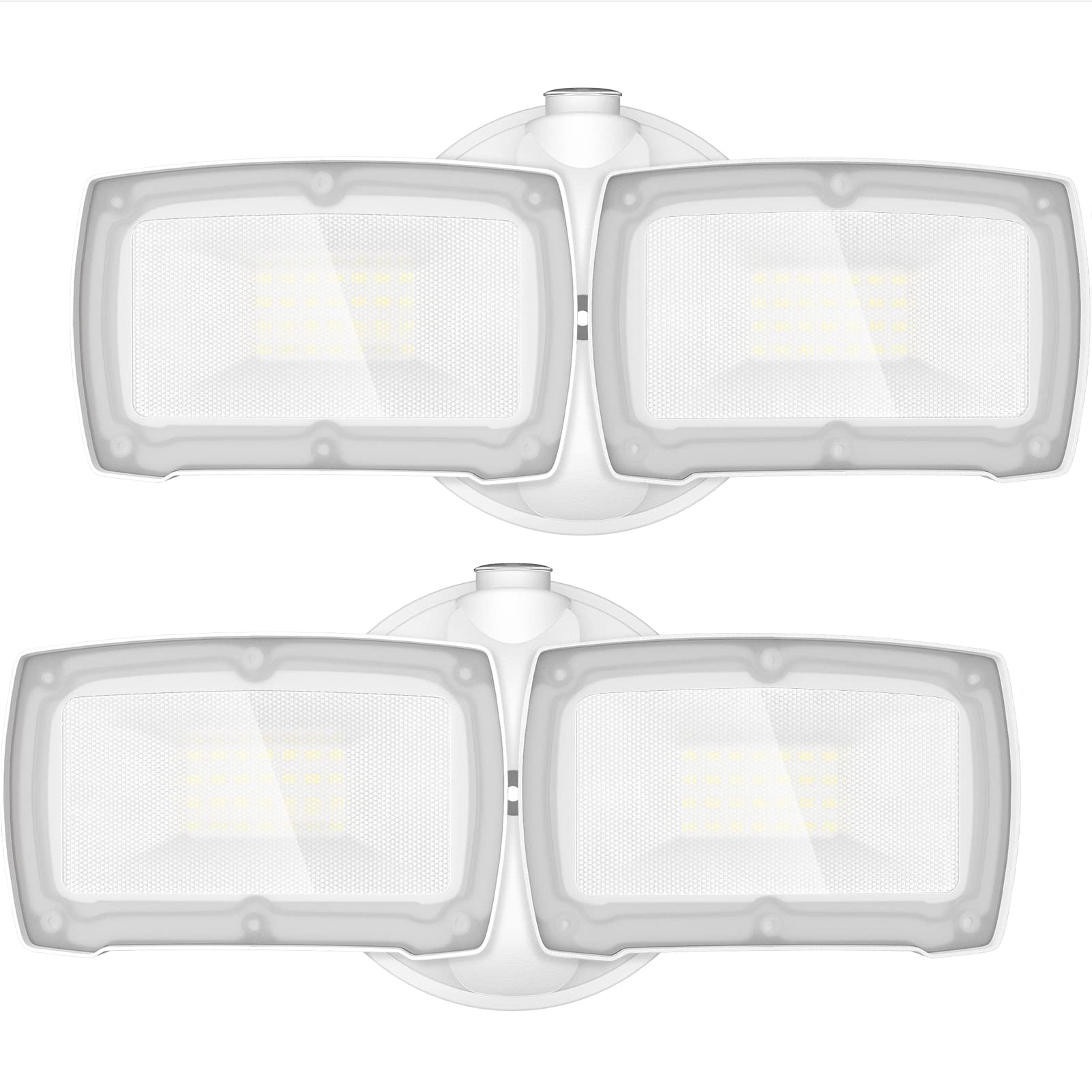 LEPOWER LED Security Light 2 Pack, 3000LM, 28W, 5500K, IP65 Waterproof, Adjustable Heads, White, Model YY01B-WH