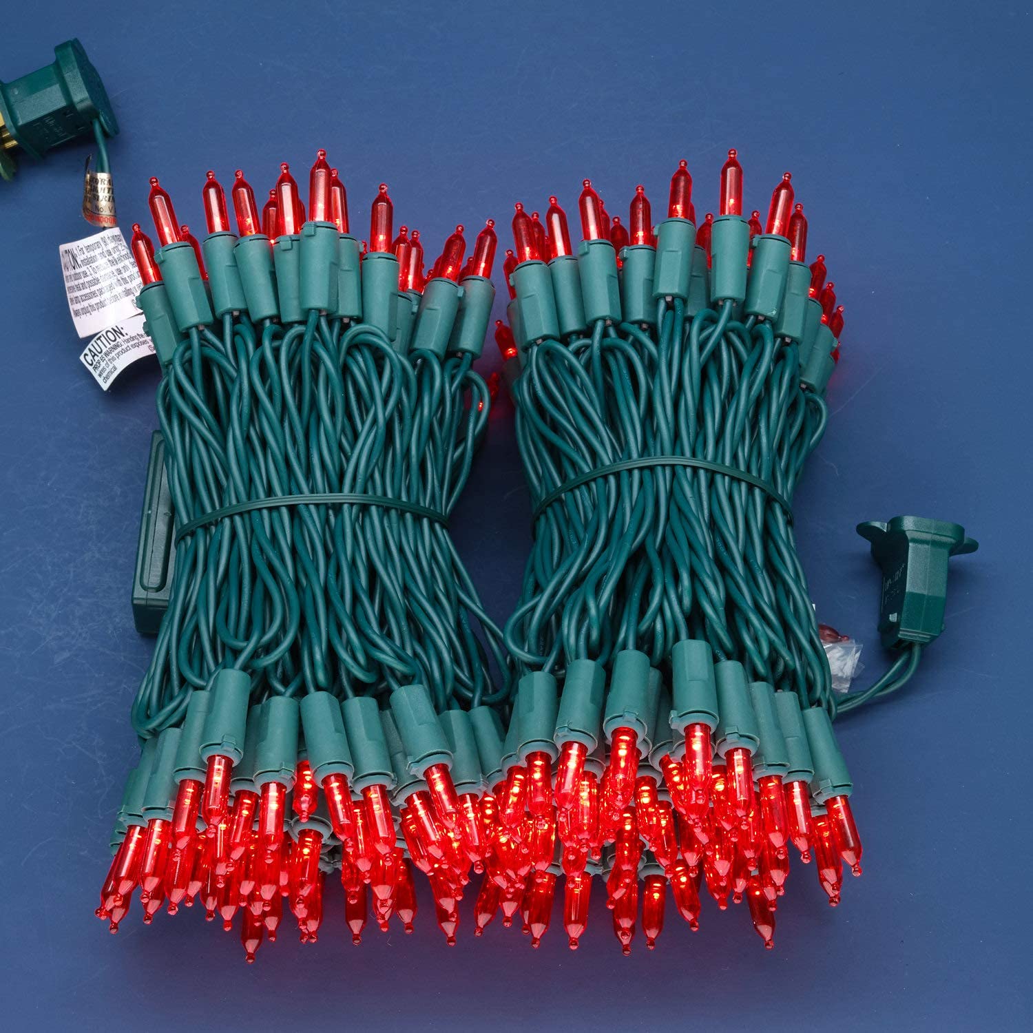 Sweet Shine 200 Count Red Led Christmas Lights, 66 Ft Green Wire, Ul Certified Holiday String Lights