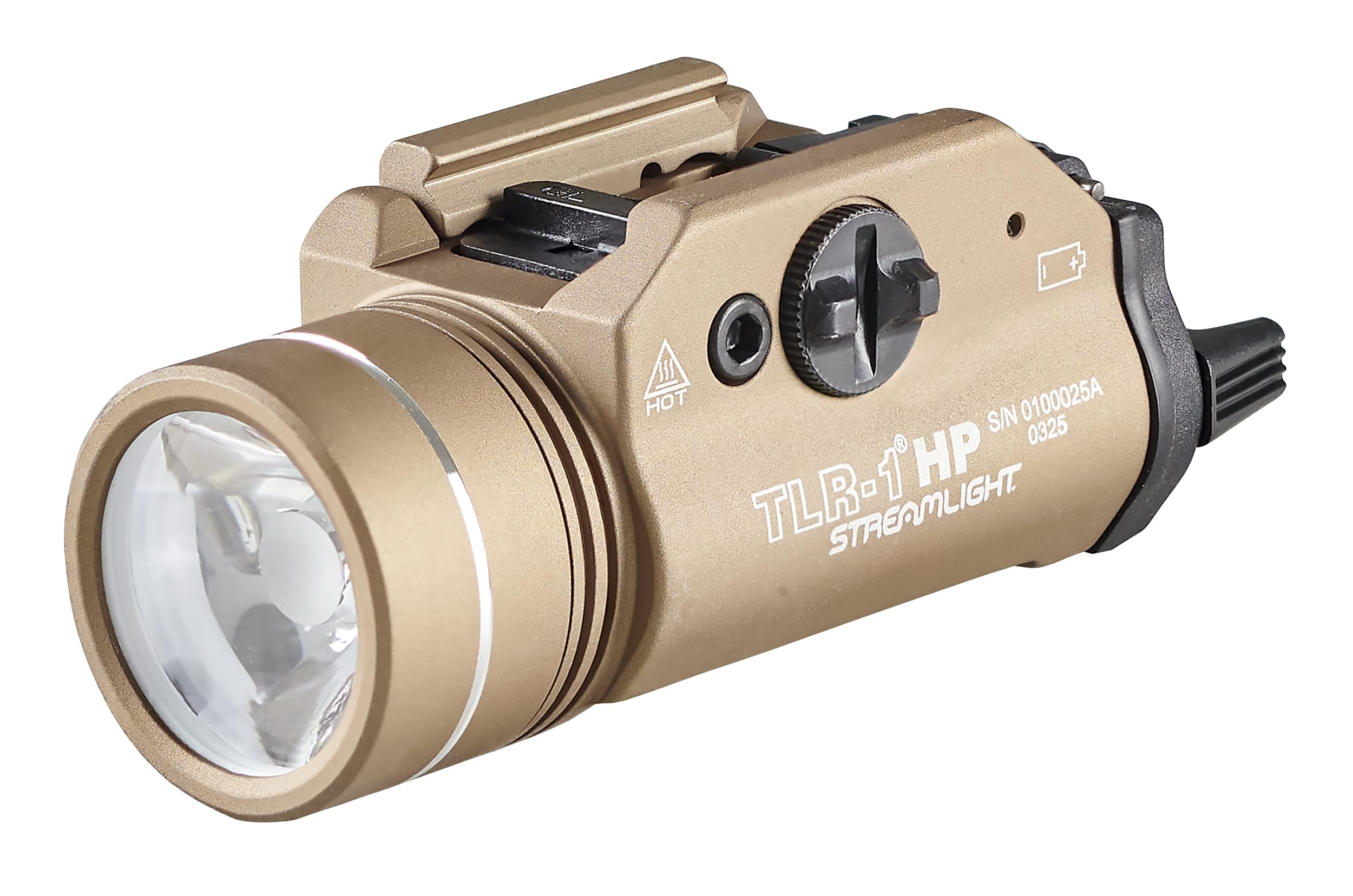 Streamlight 59151 TLR-1 HP 1000-Lumen Rail Mounted High Candela Tactical Weapon Light with Rail Locating Keys and Batteries  Flat Dark Earth