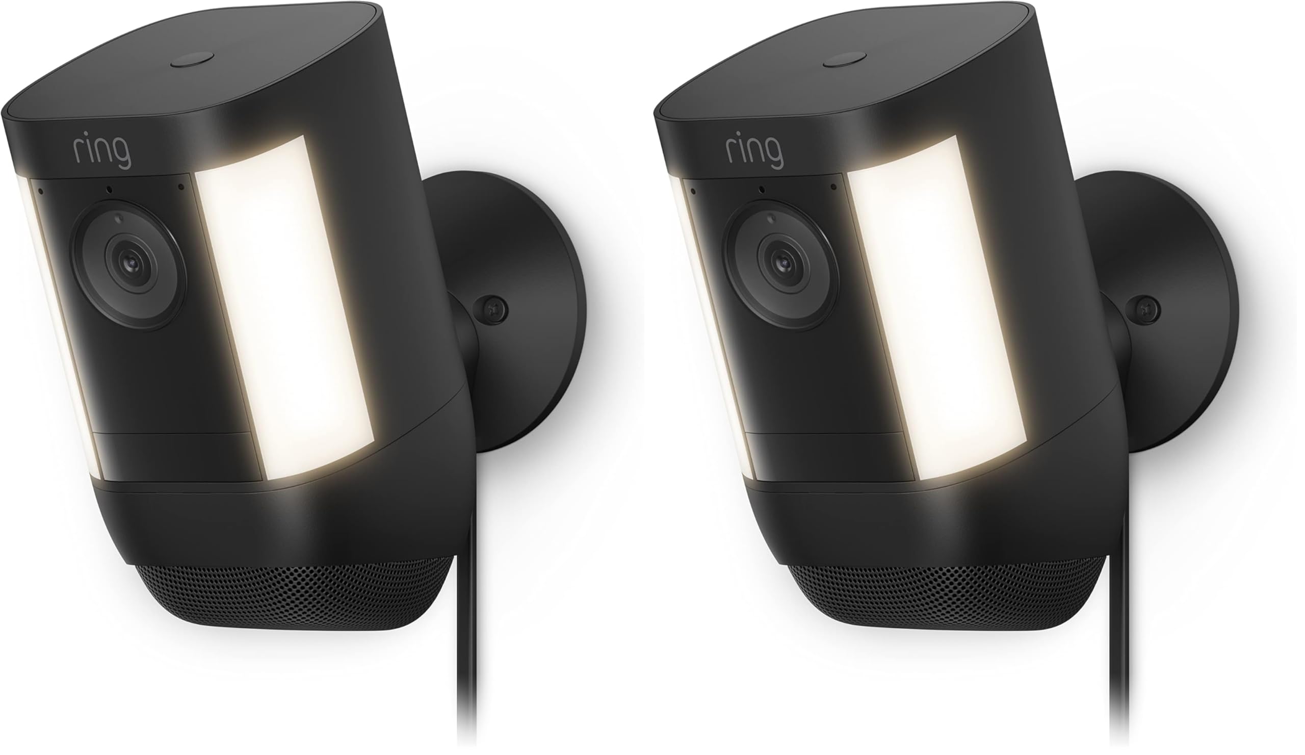 Ring Spotlight Cam Pro, Plug-In | 3D Motion Detection, Two-Way Talk with Audio+, and Dual-Band Wifi (2022 release) | 2-pack, Bla