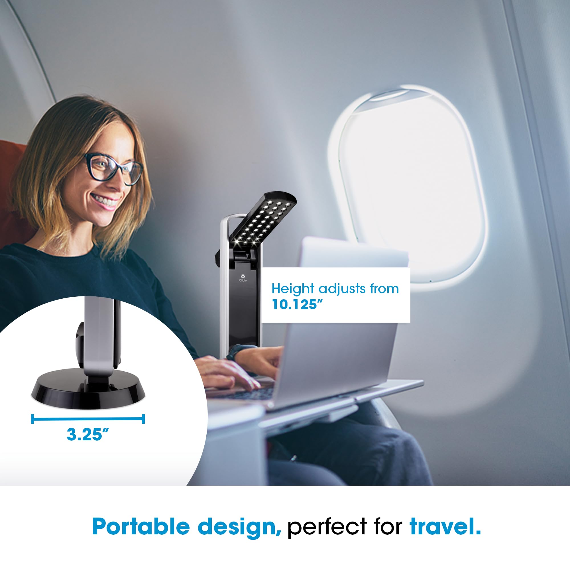 OttLite Portable LED Desk Lamp, Black - Lightweight, Energy-Efficient, Automatic On/Off, Model 290G59