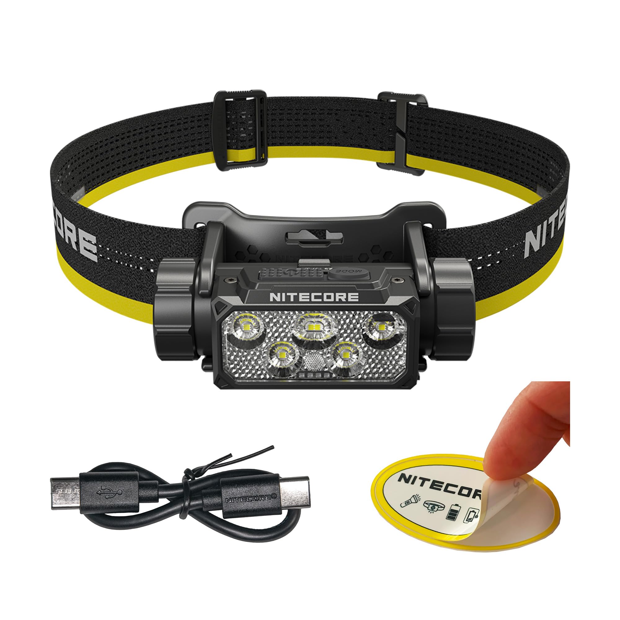 Nitecore Hc70 Uhe Headlamp, 1600 Lumen Usb-C Rechargeable With Extra Long Runtime, White And Red Beams For Industrial Working Ov