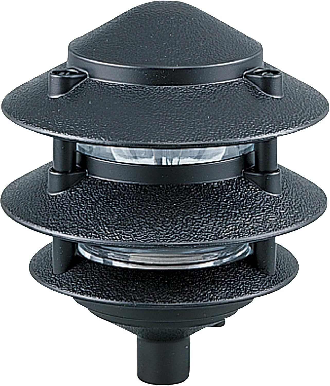 Generation Lighting 9226-12 Single Light Outdoor Path Fixture with Clear Glass, Black, 1-Light, cETL Listed, Safety Rated for We
