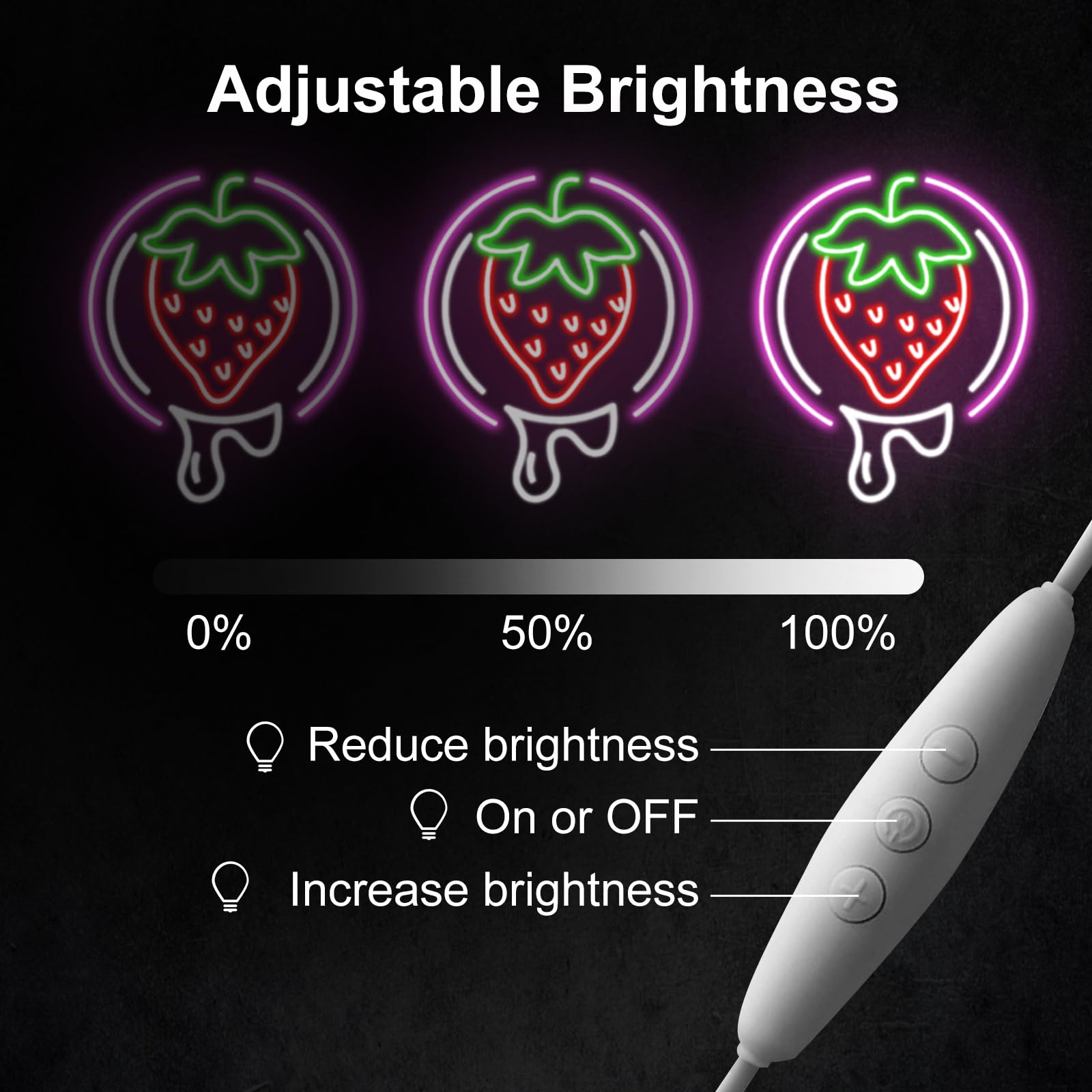 Strawberry Neon Sign Fruit Neon Light Usb Dimmable Neon Restaurant Bar Club Home Wall Decor Gift  Strawberry Lover  Drink Led Light For Wall Decor  Party  Christmas  Wedding  Kawaii Art