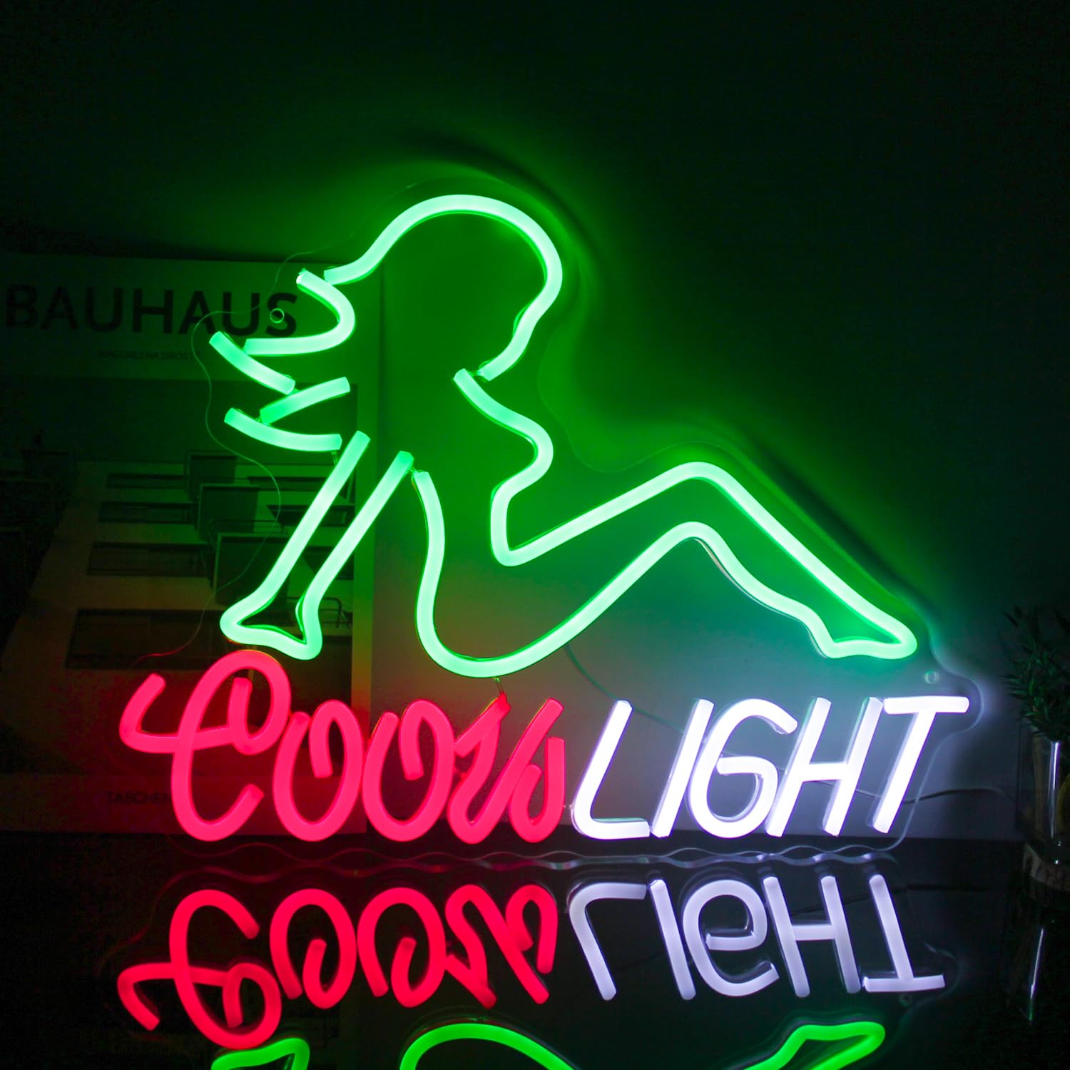 CKTBLEY Neon Sign - LED Wall Art for Bar Decor, 16.5inx12.6in, Green, Model CC-Green Woman